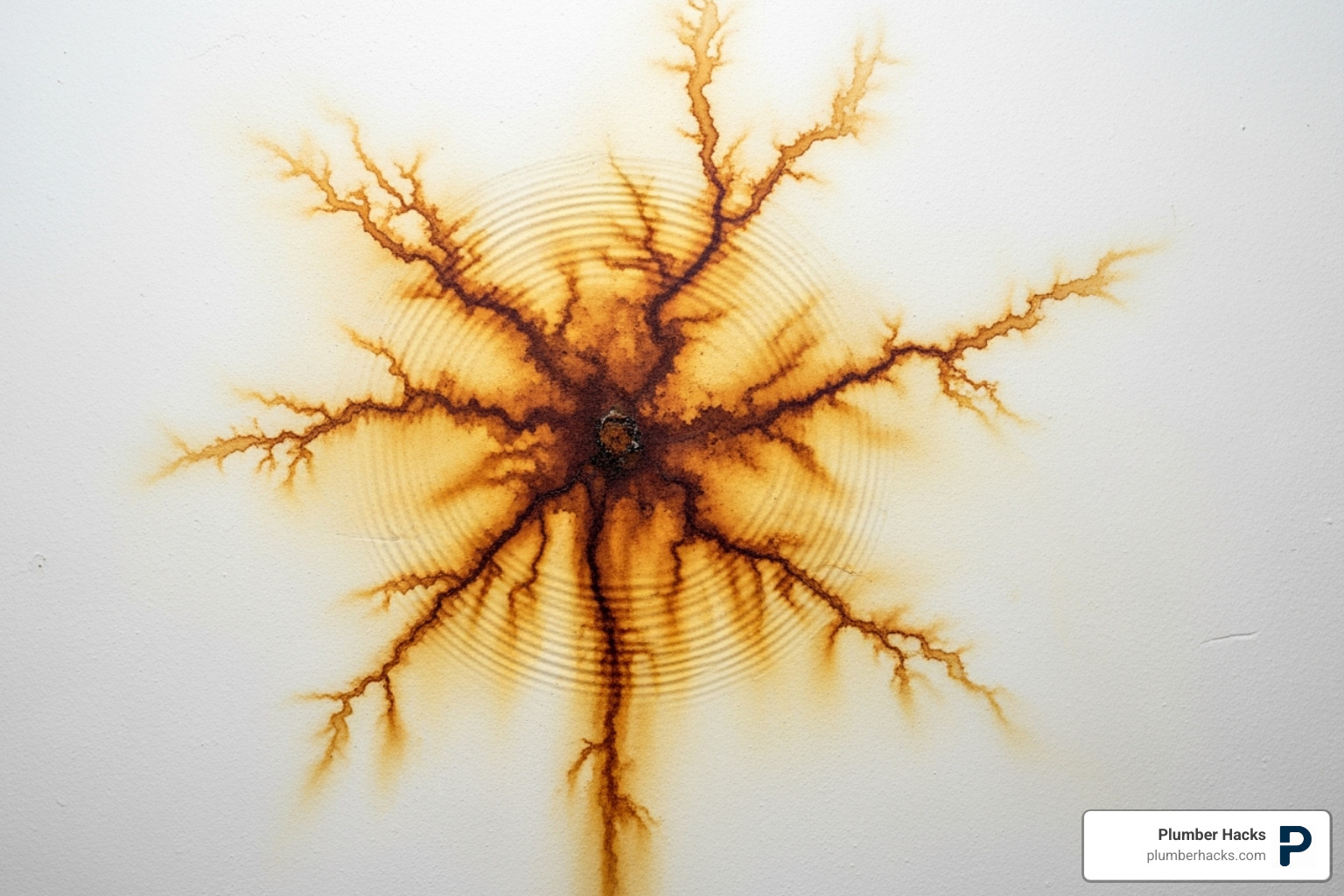 discolored water stain - plumbing problem troubleshooting