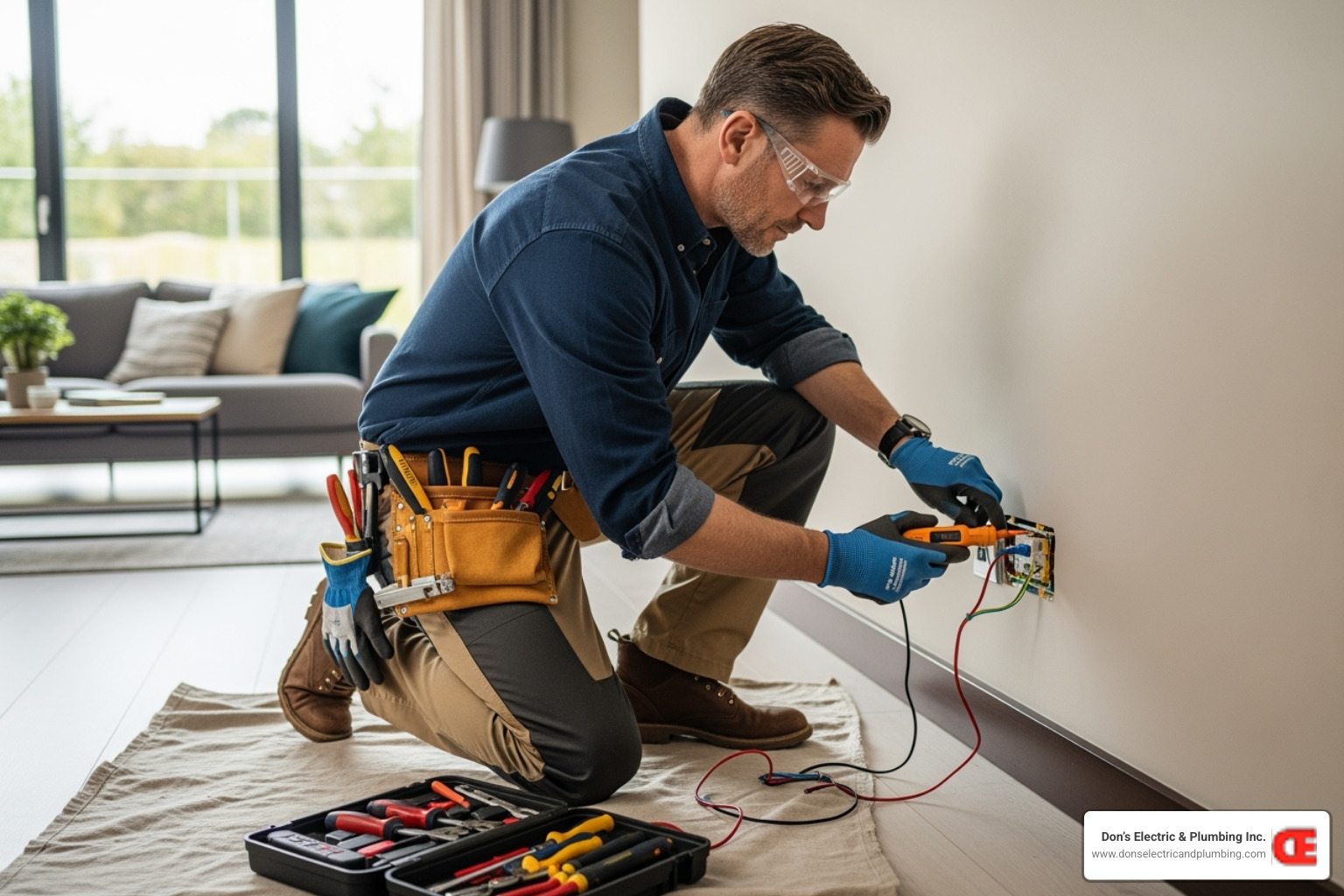 electrician safely repairing an outlet - best electrician broadalbin