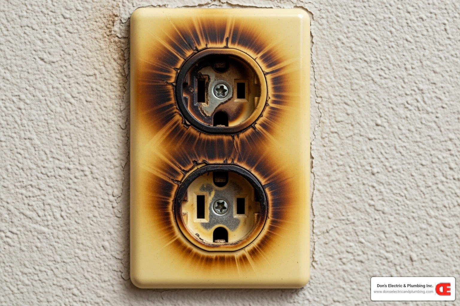 buzzing or discolored electrical outlet - best electrician broadalbin