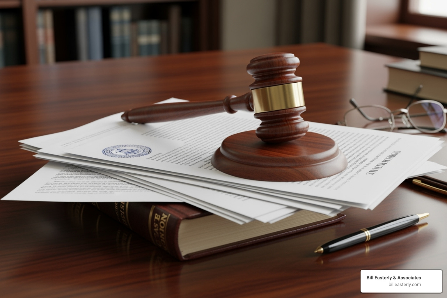 Legal documents and a gavel on a desk - wrongful death claim amount