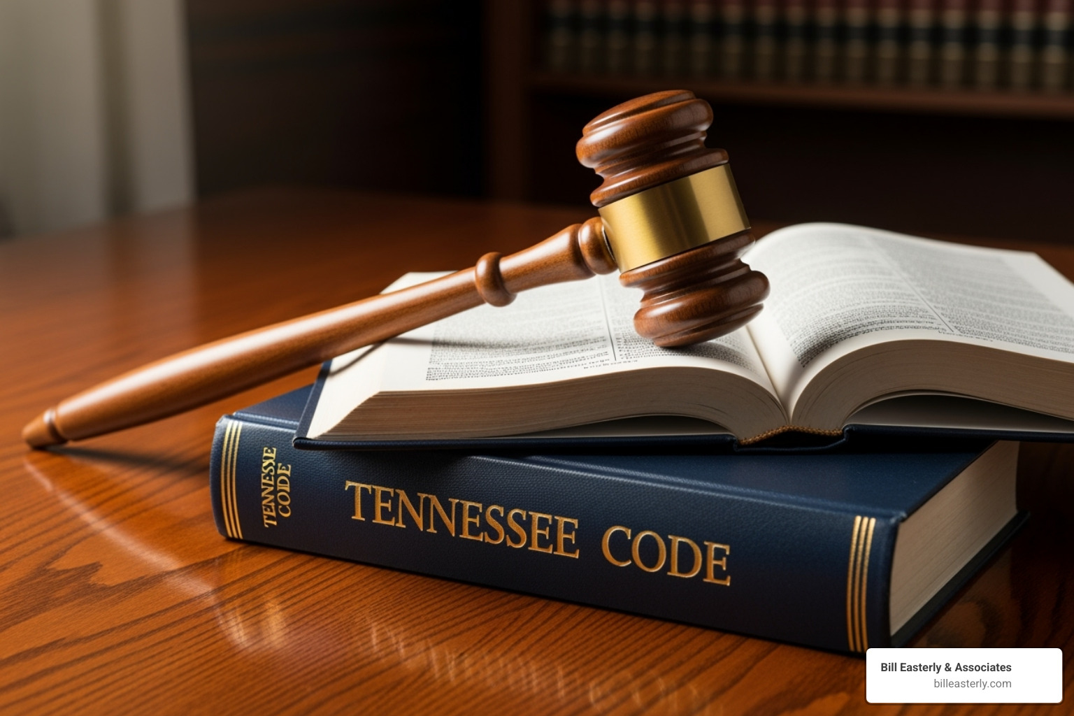 A gavel resting on a law book titled "Tennessee Code" - Tennessee wrongful death law