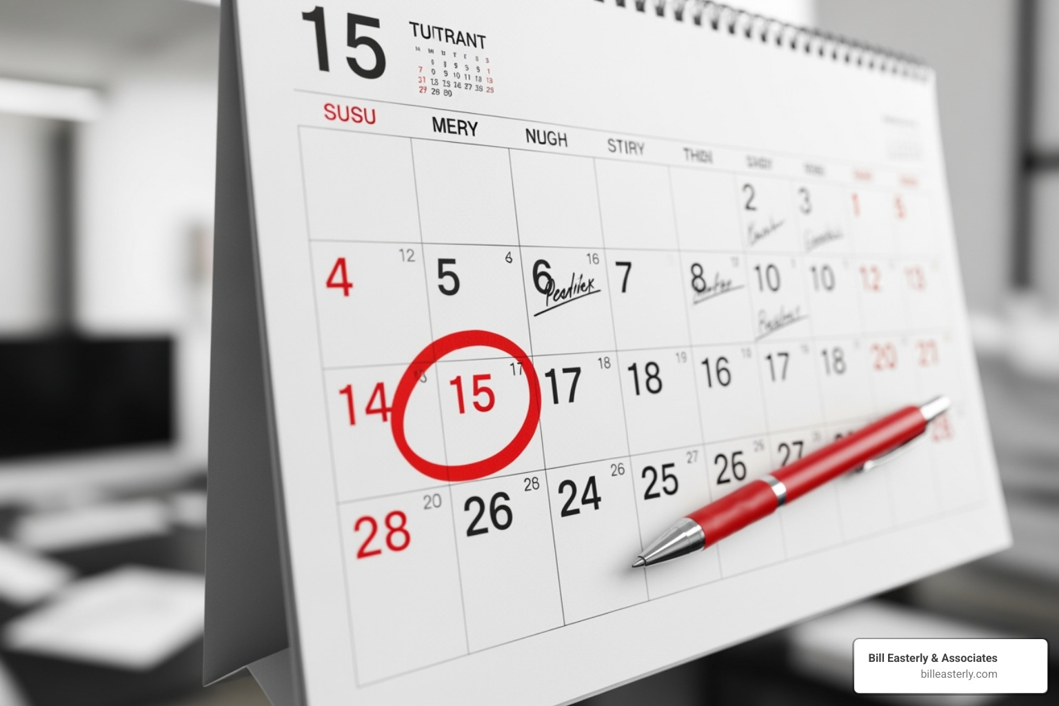 Calendar with a date circled to symbolize a legal deadline - Downtown Nashville accident