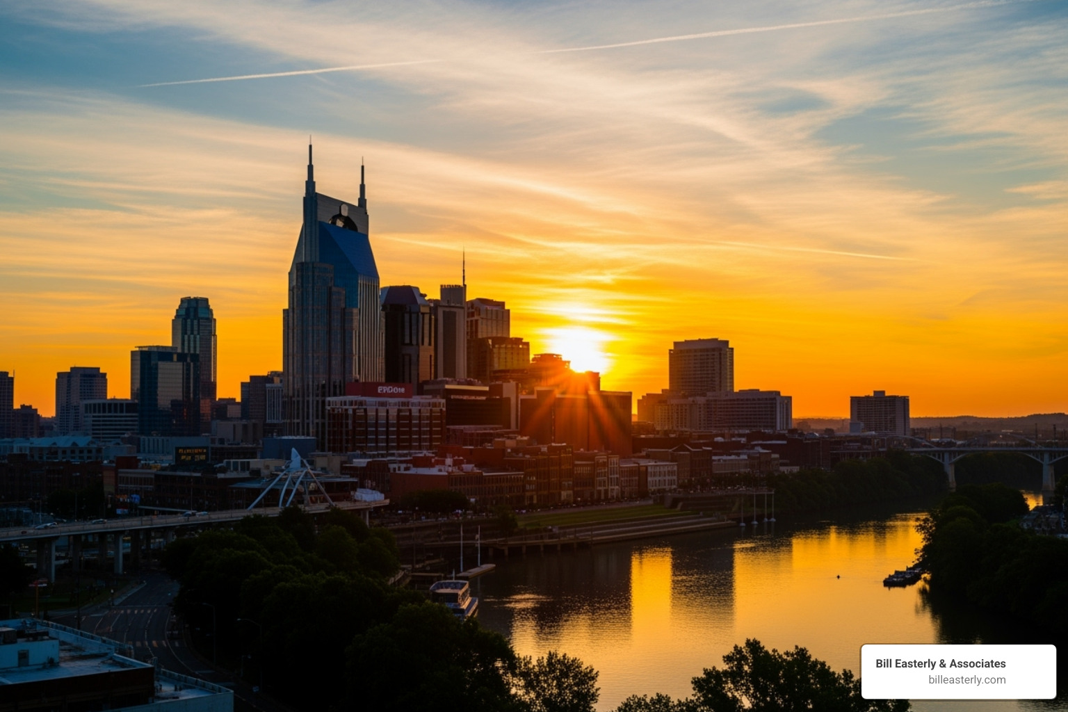 sunrise over the Nashville skyline - wrongful death law firm sunrise over the Nashville skyline - wrongful death law firm
