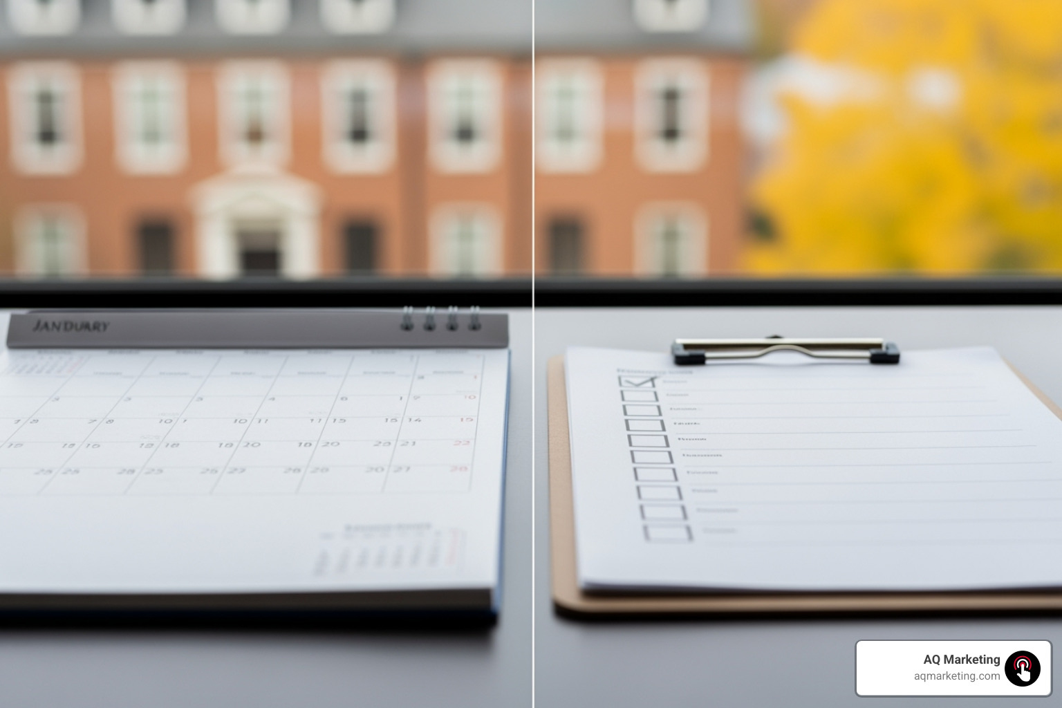 calendar representing a monthly retainer vs. a checklist for a one-time project - Online Reputation Management Pricing calendar representing a monthly retainer vs. a checklist for a one-time project - Online Reputation Management Pricing