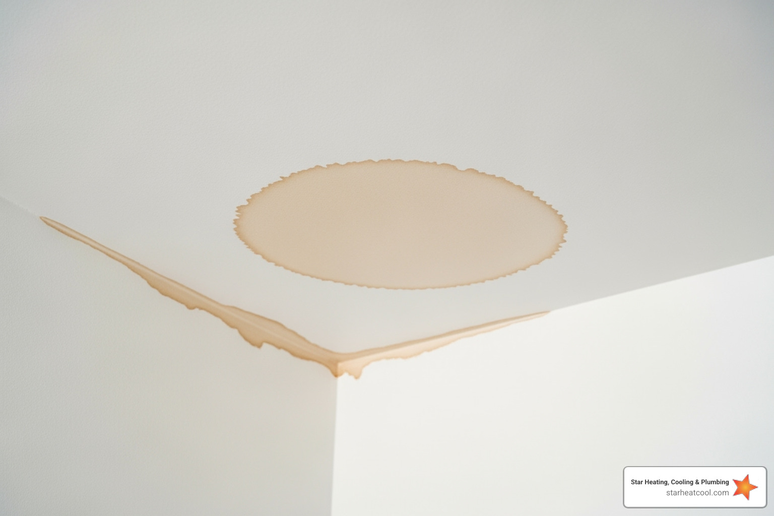 subtle water stain on a ceiling - plumbing inspection in noblesville in