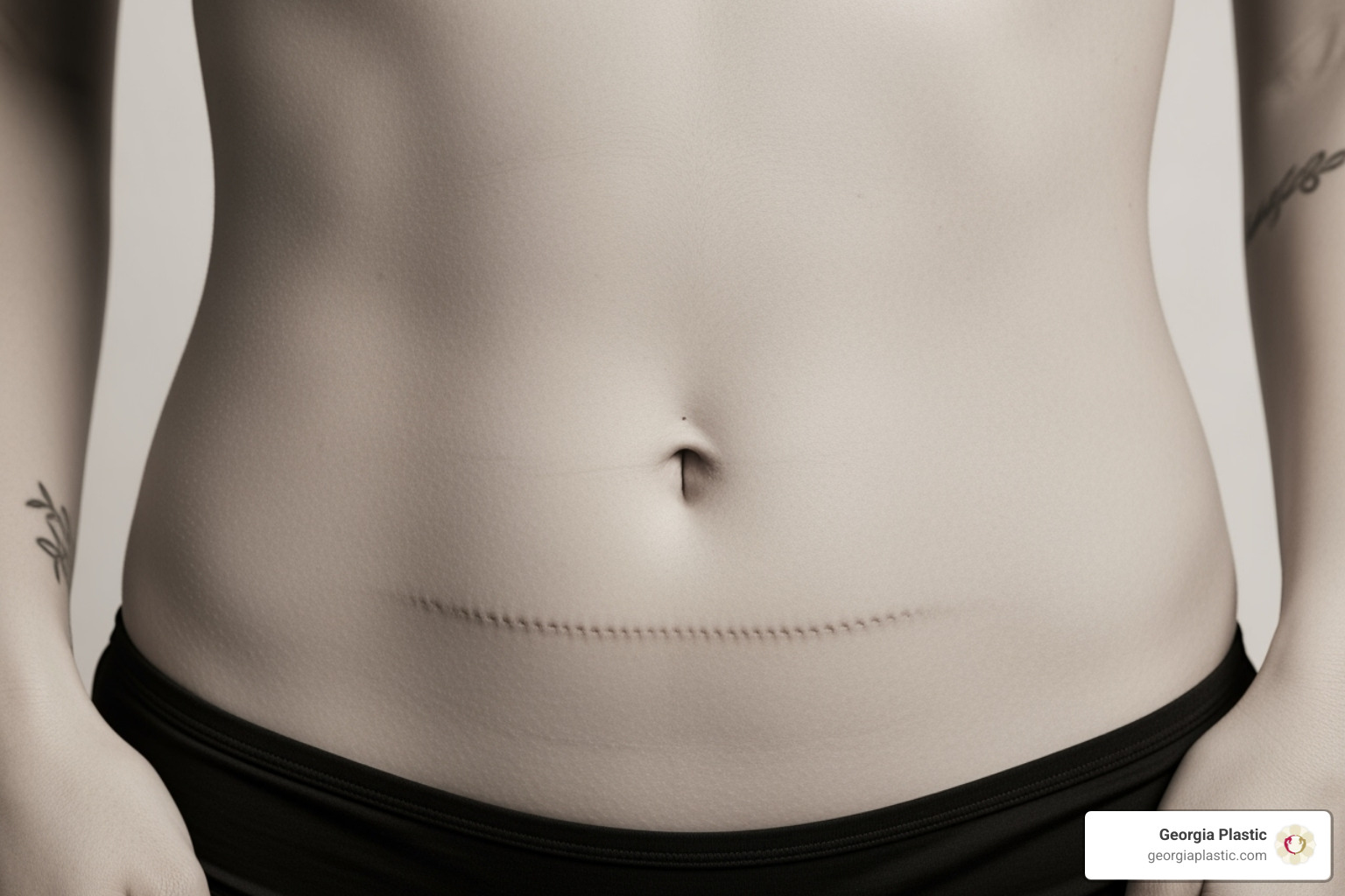 tummy tuck scar placed low on the abdomen - mommy makeover before after