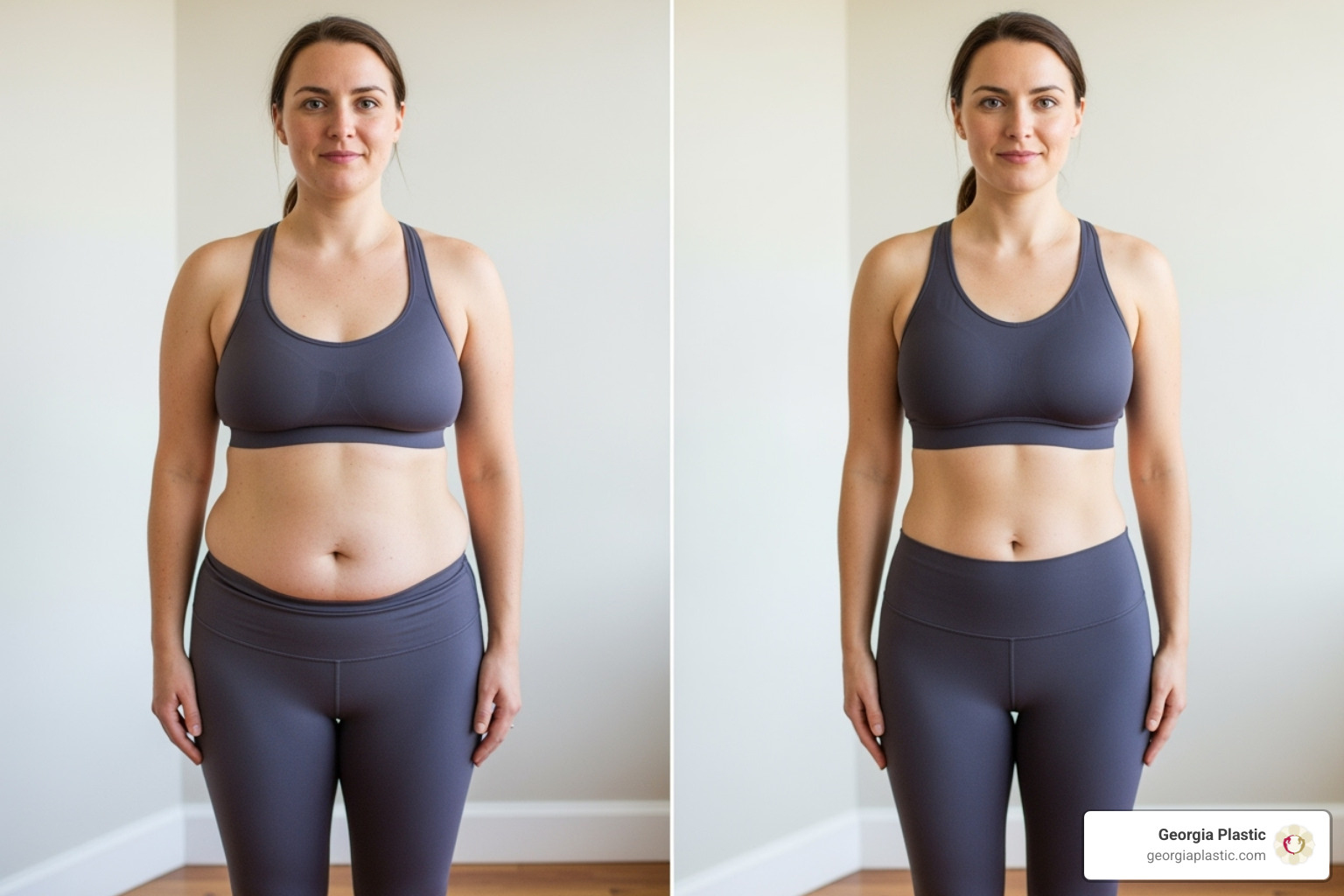 A patient post-weight loss before and after their mommy makeover - mommy makeover before after