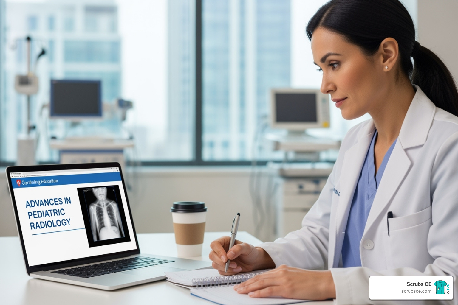 radiologic technologist proudly holding a CE course completion certificate - radiology ce courses