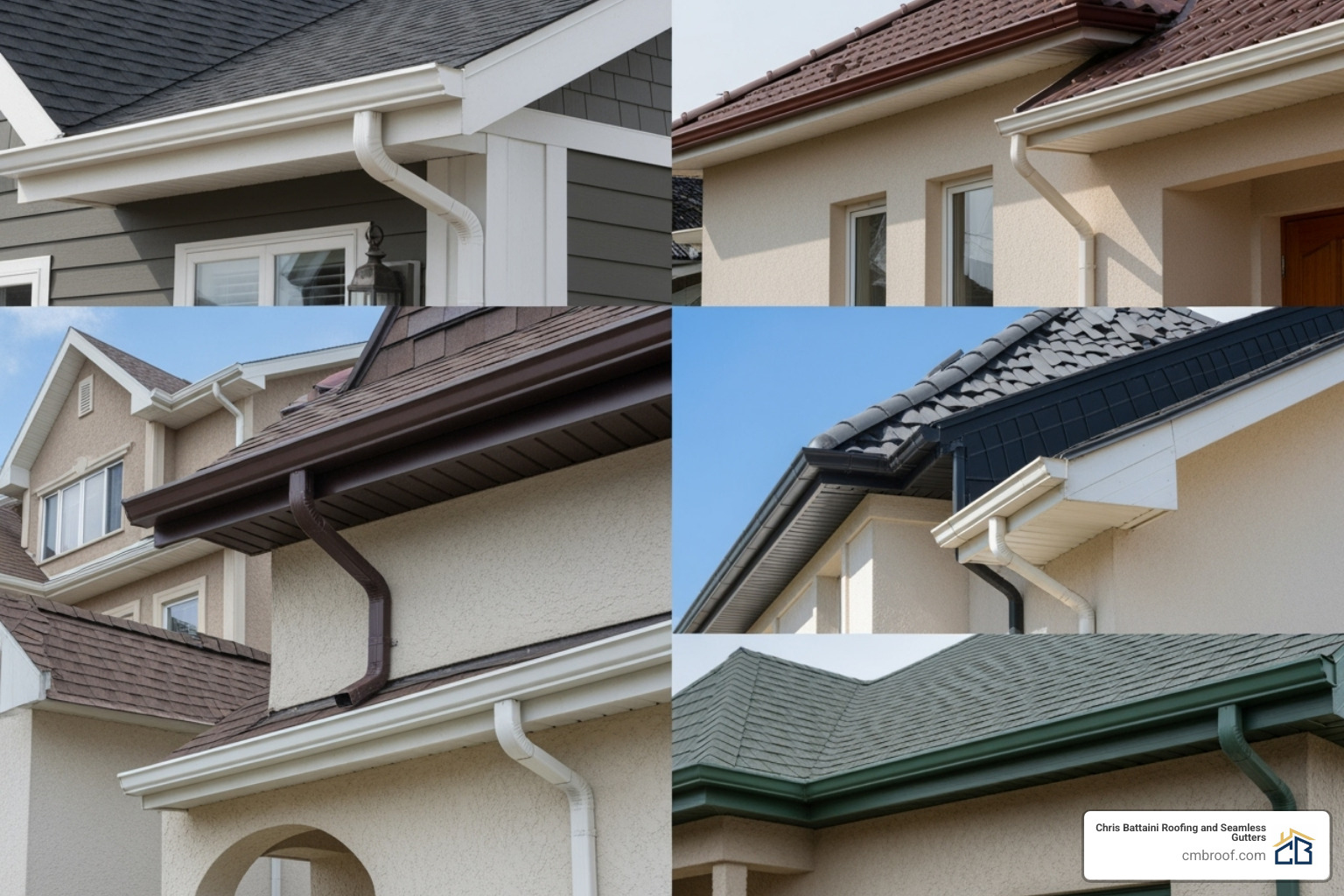 Seamless gutter colors complementing various home exteriors - Seamless gutters Manchester VT