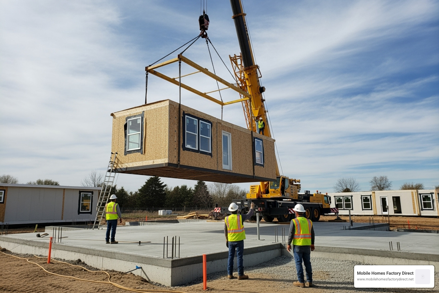 modular home section being craned onto a foundation - what is a modular home