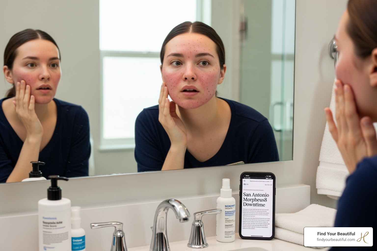 Side-by-side comparison of skin immediately after Morpheus8 and 3 days post-treatment - san antonio morpheus8 downtime Side-by-side comparison of skin immediately after Morpheus8 and 3 days post-treatment - san antonio morpheus8 downtime