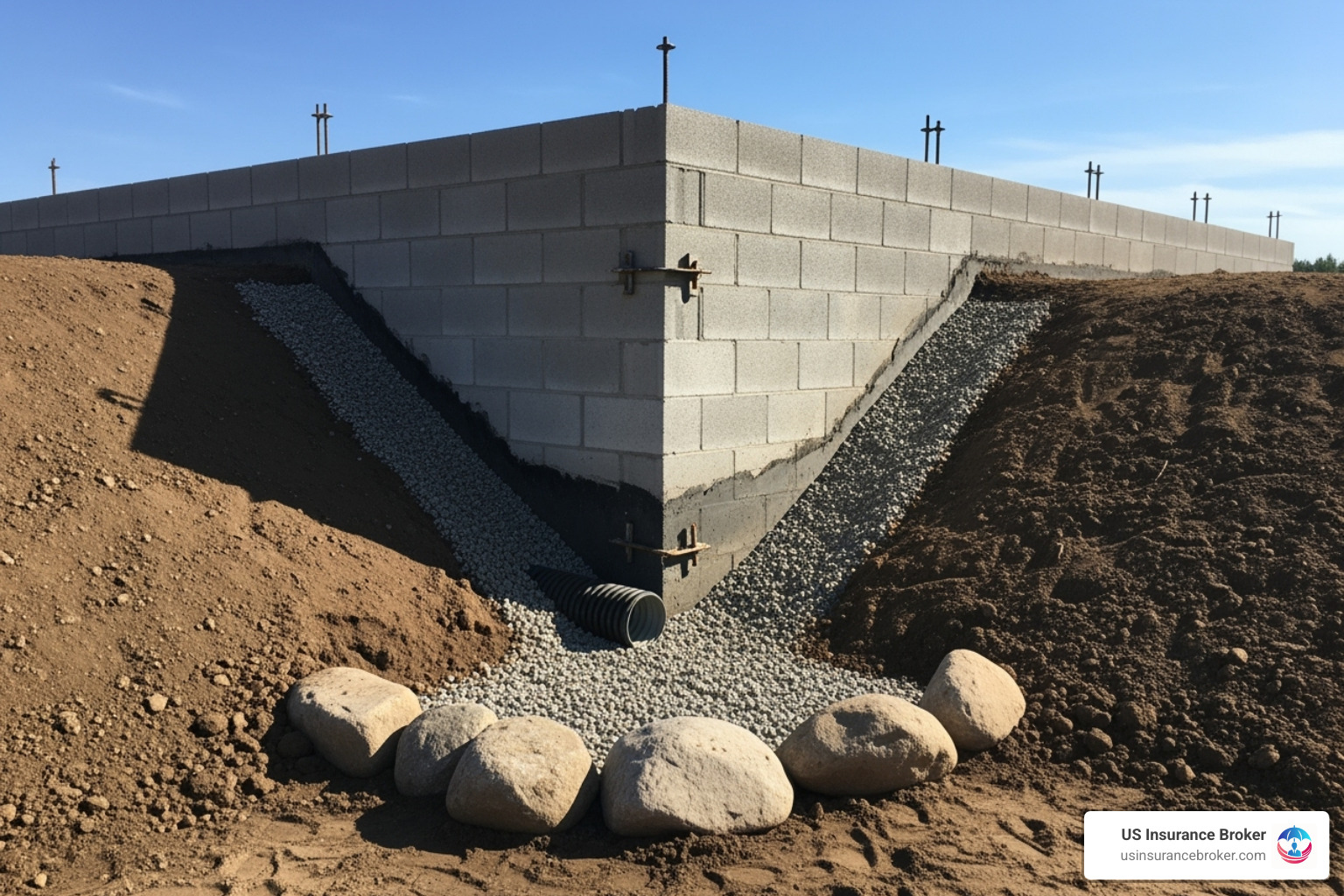 Proper yard grading directing water away from a home's foundation - protect home from flood