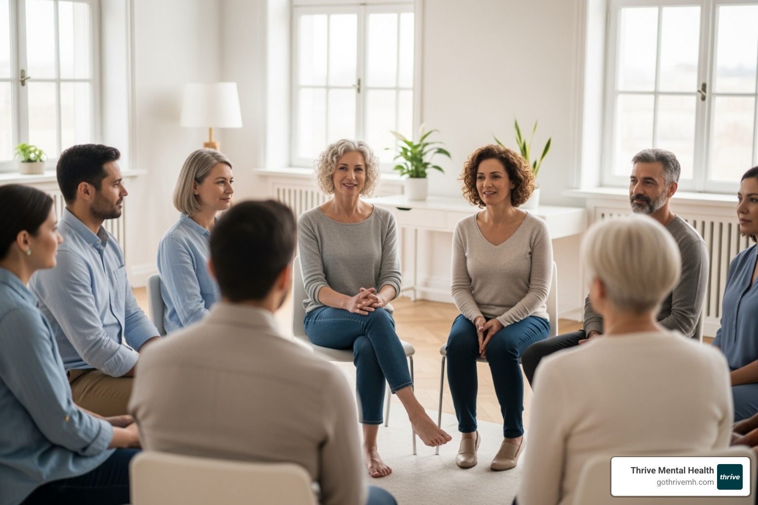 Diverse group in supportive group therapy session, representing step-down program from inpatient psychiatric care in Orlando - step-down program from inpatient psychiatric care in orlando Diverse group in supportive group therapy session, representing step-down program from inpatient psychiatric care in Orlando - step-down program from inpatient psychiatric care in orlando