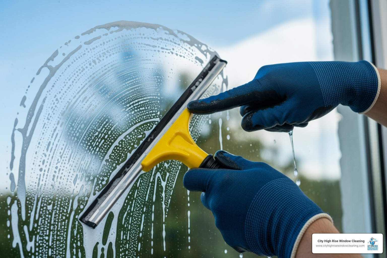 close-up shot of a professional using a squeegee on a window pane - how much does residential window cleaning cost close-up shot of a professional using a squeegee on a window pane - how much does residential window cleaning cost