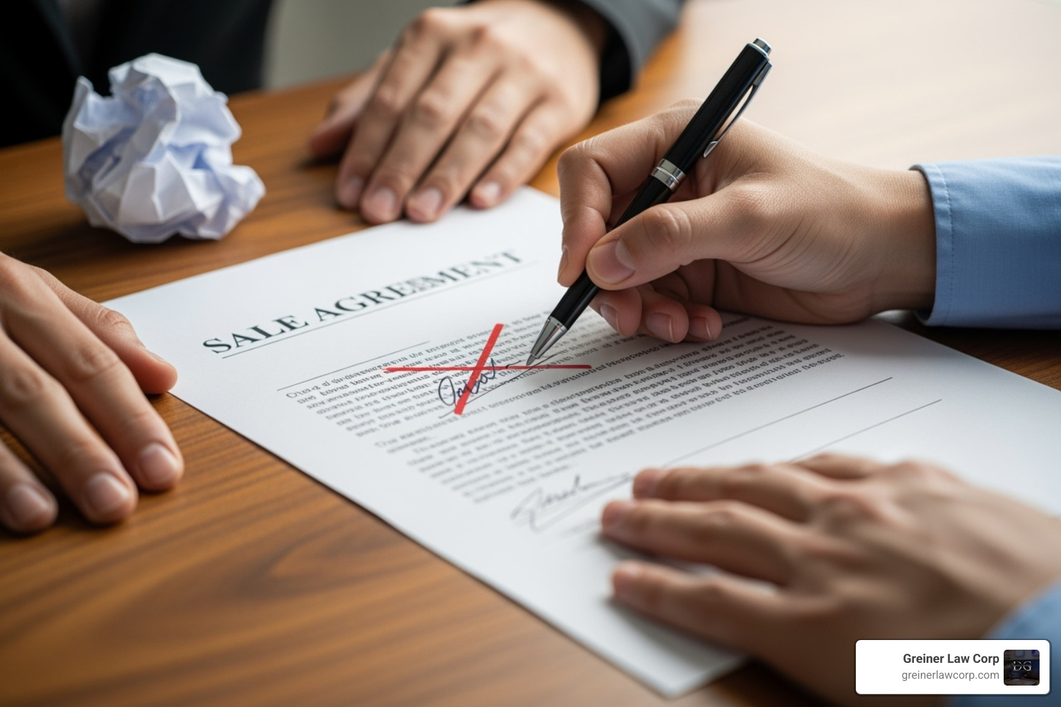 checklist with items like Inspection Passed and Financing Approved - sale agreement cancellation