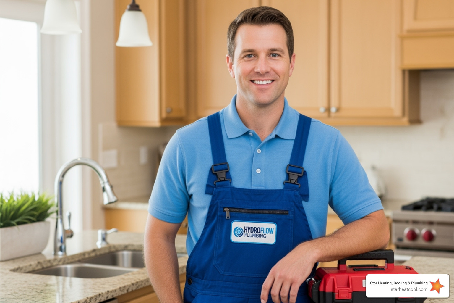 A friendly, professional plumber with a toolkit smiling - affordable plumbing repair in arcadia in A friendly, professional plumber with a toolkit smiling - affordable plumbing repair in arcadia in