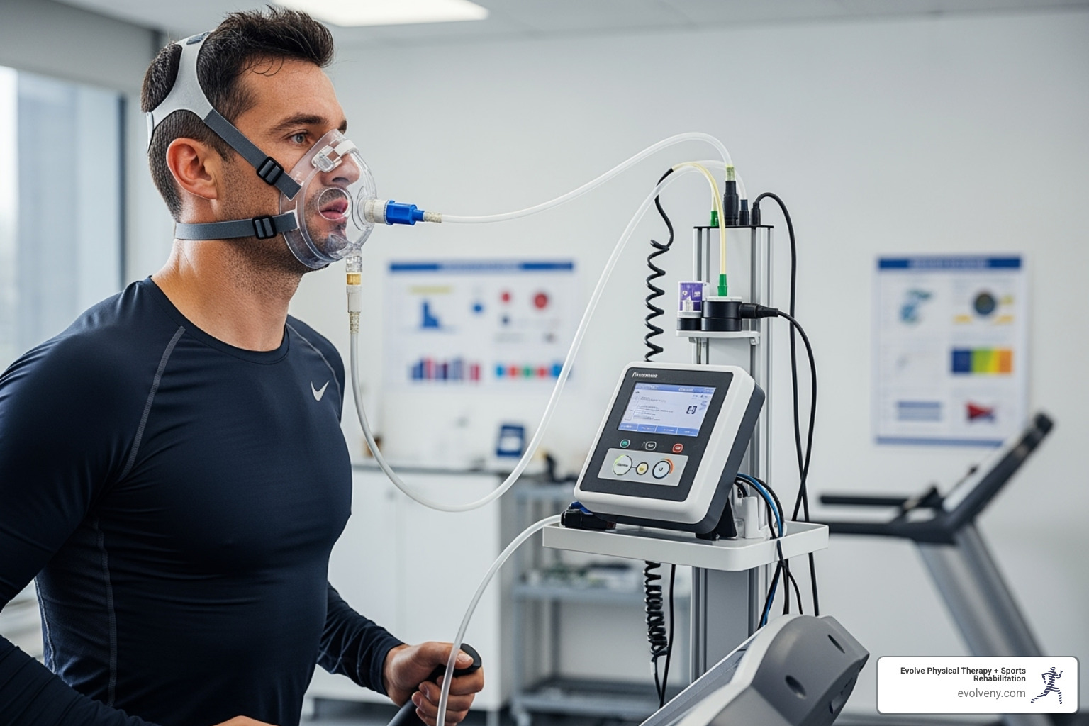 An athlete undergoing a VO2 max test - coaching for sports performance An athlete undergoing a VO2 max test - coaching for sports performance