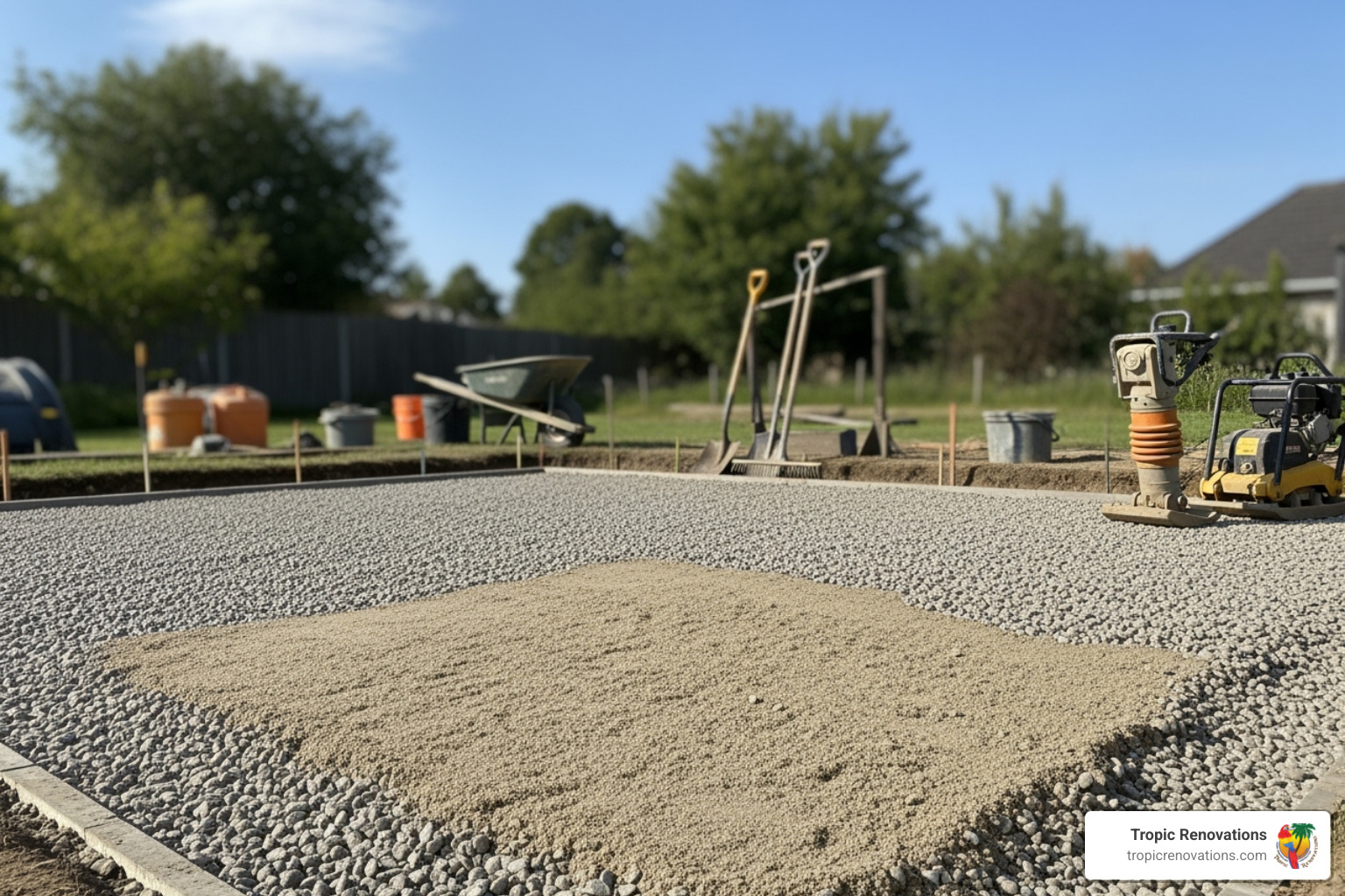 patio under construction showing the prepared base layer - patio builders near me patio under construction showing the prepared base layer - patio builders near me