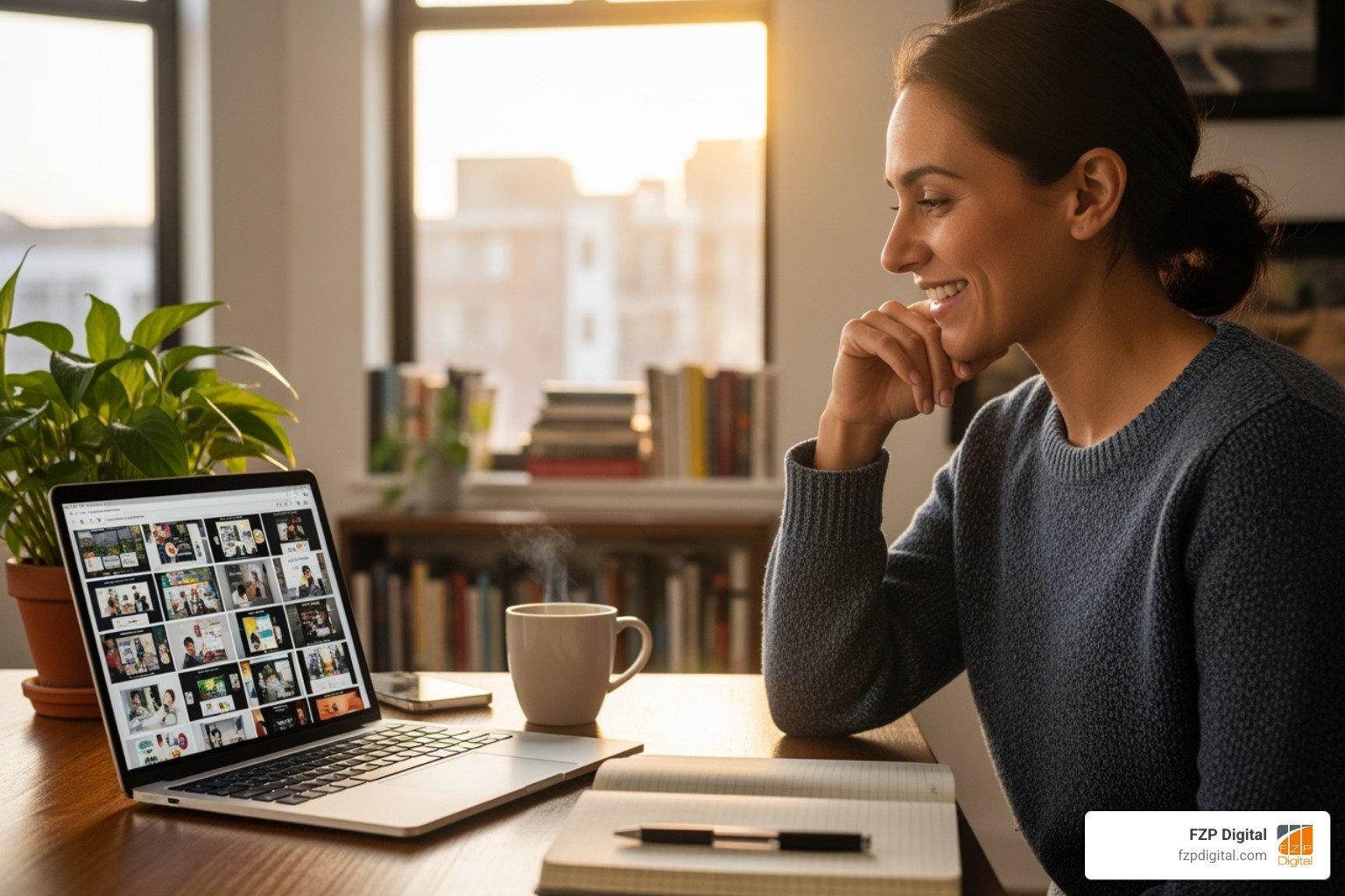 Person thoughtfully looking at a laptop screen displaying website portfolios - web design philadelphia Person thoughtfully looking at a laptop screen displaying website portfolios - web design philadelphia
