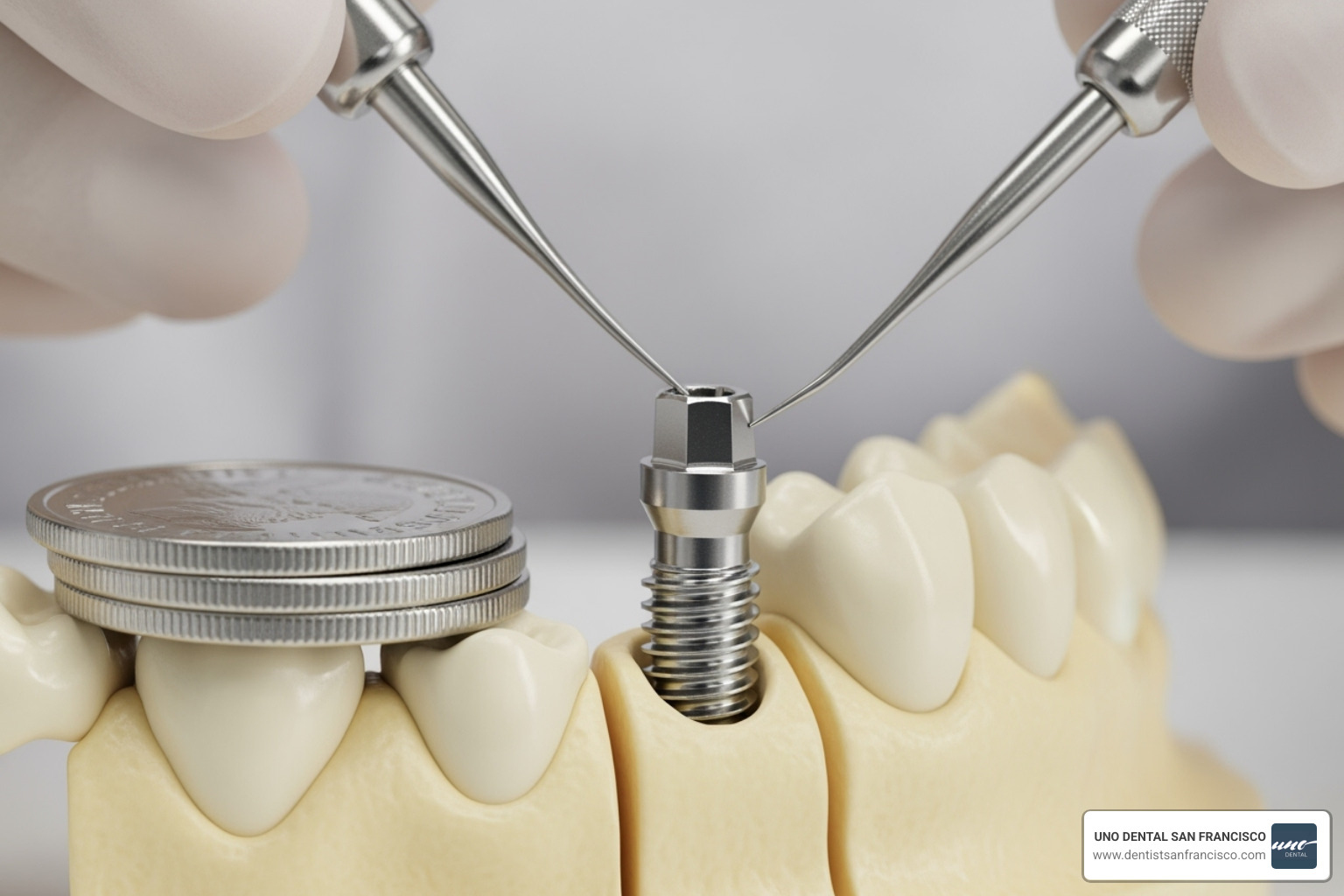 A visual comparison showing a healthy jawbone with a dental implant preserving its structure, next to a jawbone with a missing tooth illustrating significant bone resorption and deterioration. - Affordable dental implants