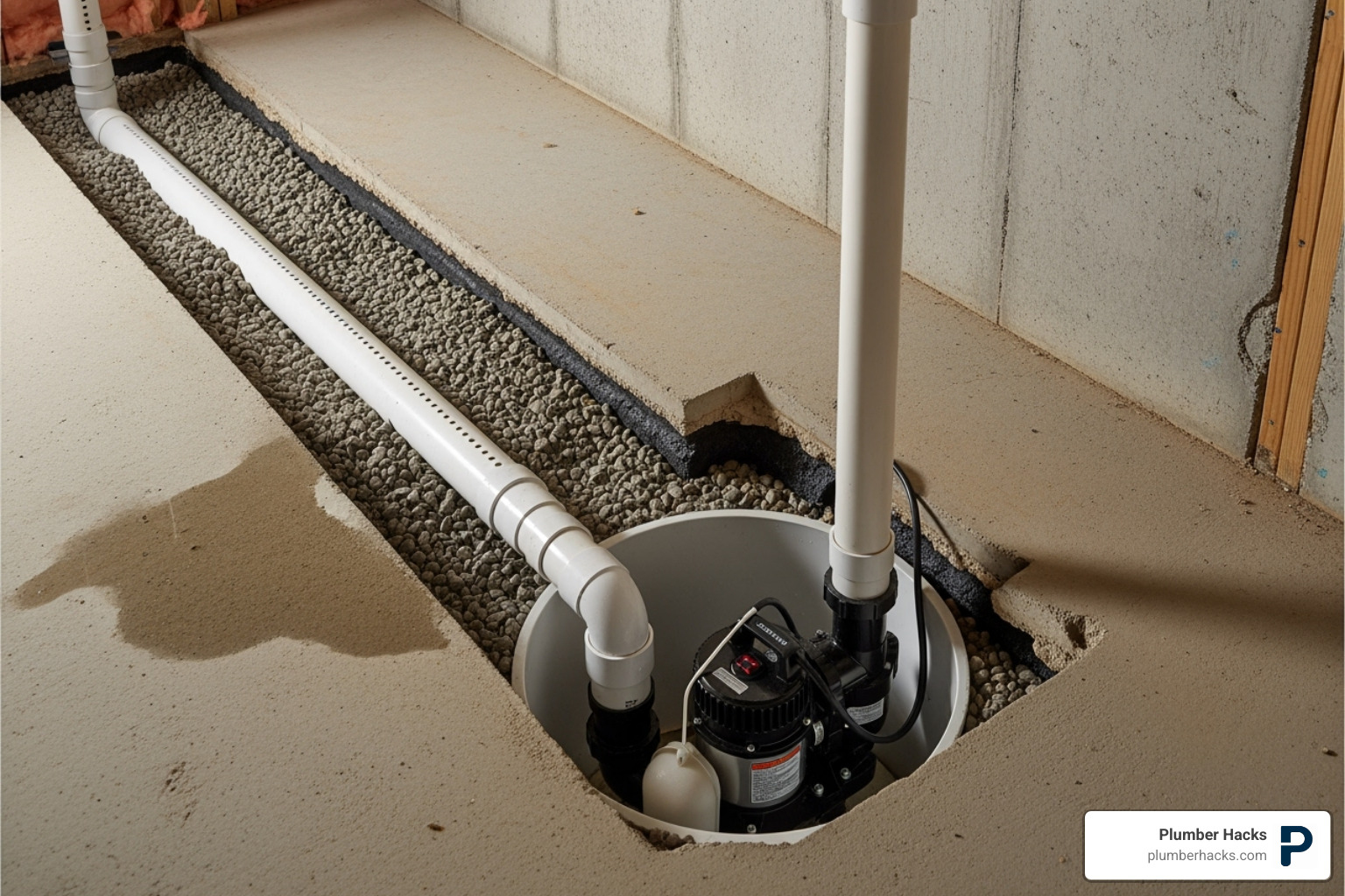 interior drainage system and sump pump - Basement water leak