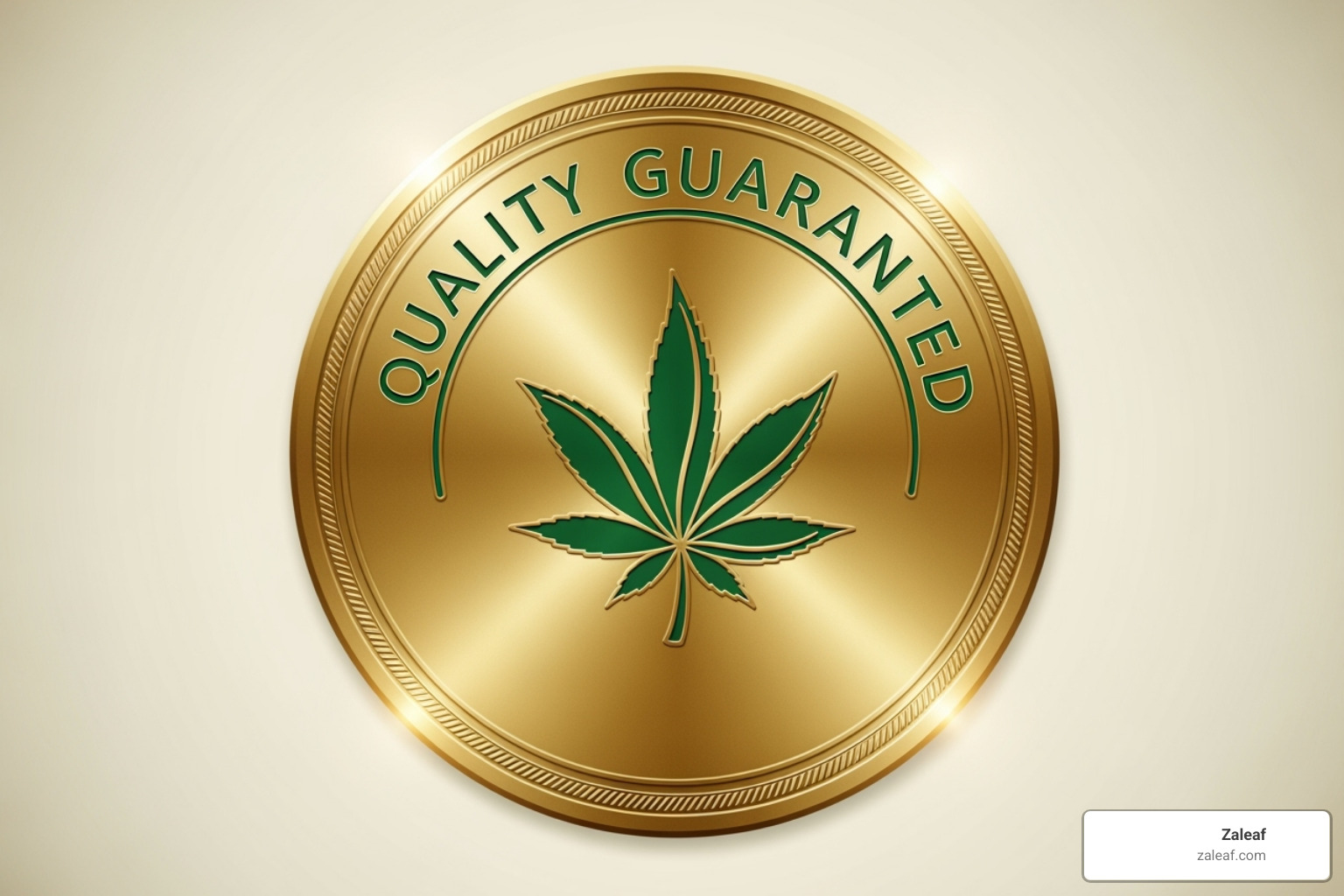Quality Guaranteed seal with cannabis leaf - fast cannabis delivery