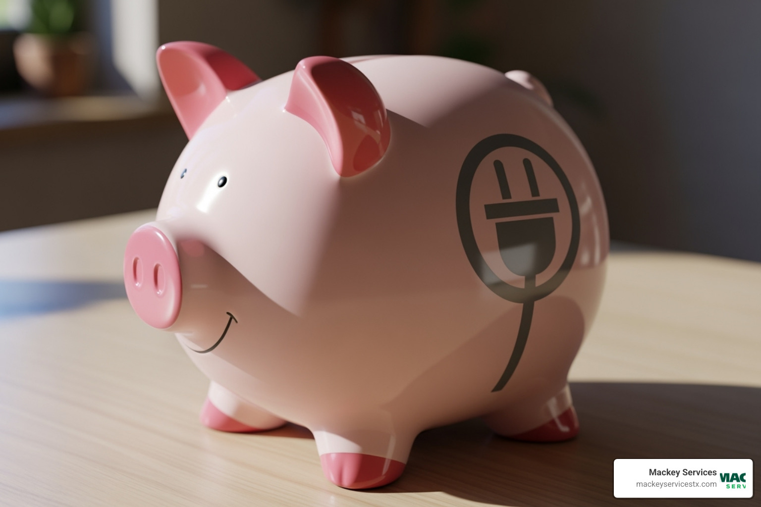 piggy bank with a power plug symbol on it - Residential electric panel upgrade piggy bank with a power plug symbol on it - Residential electric panel upgrade