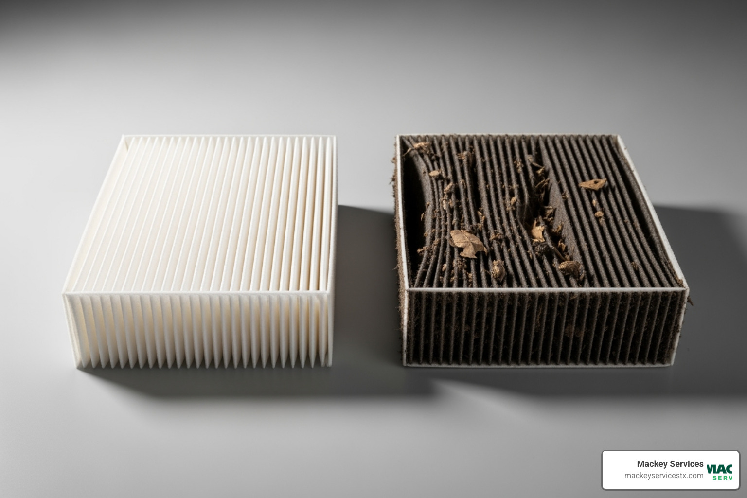 clean air filter next to dirty one - aircon specialist near me