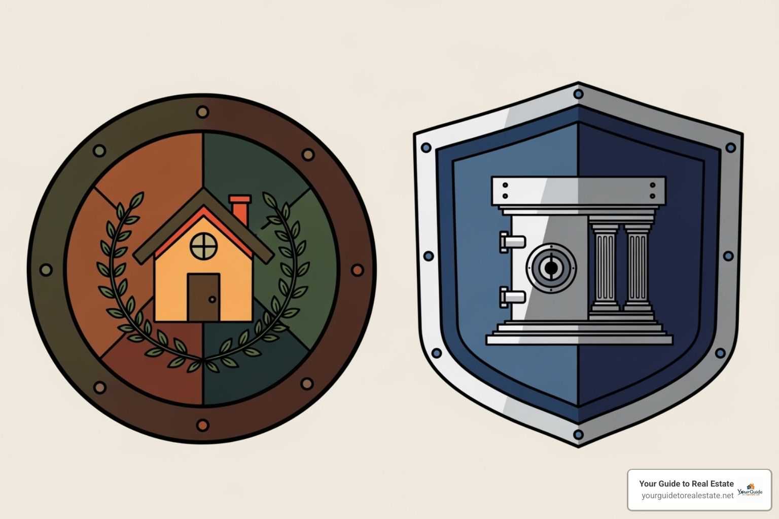 of two shields, one labeled "Owner" and the other "Lender" - Cost of title insurance