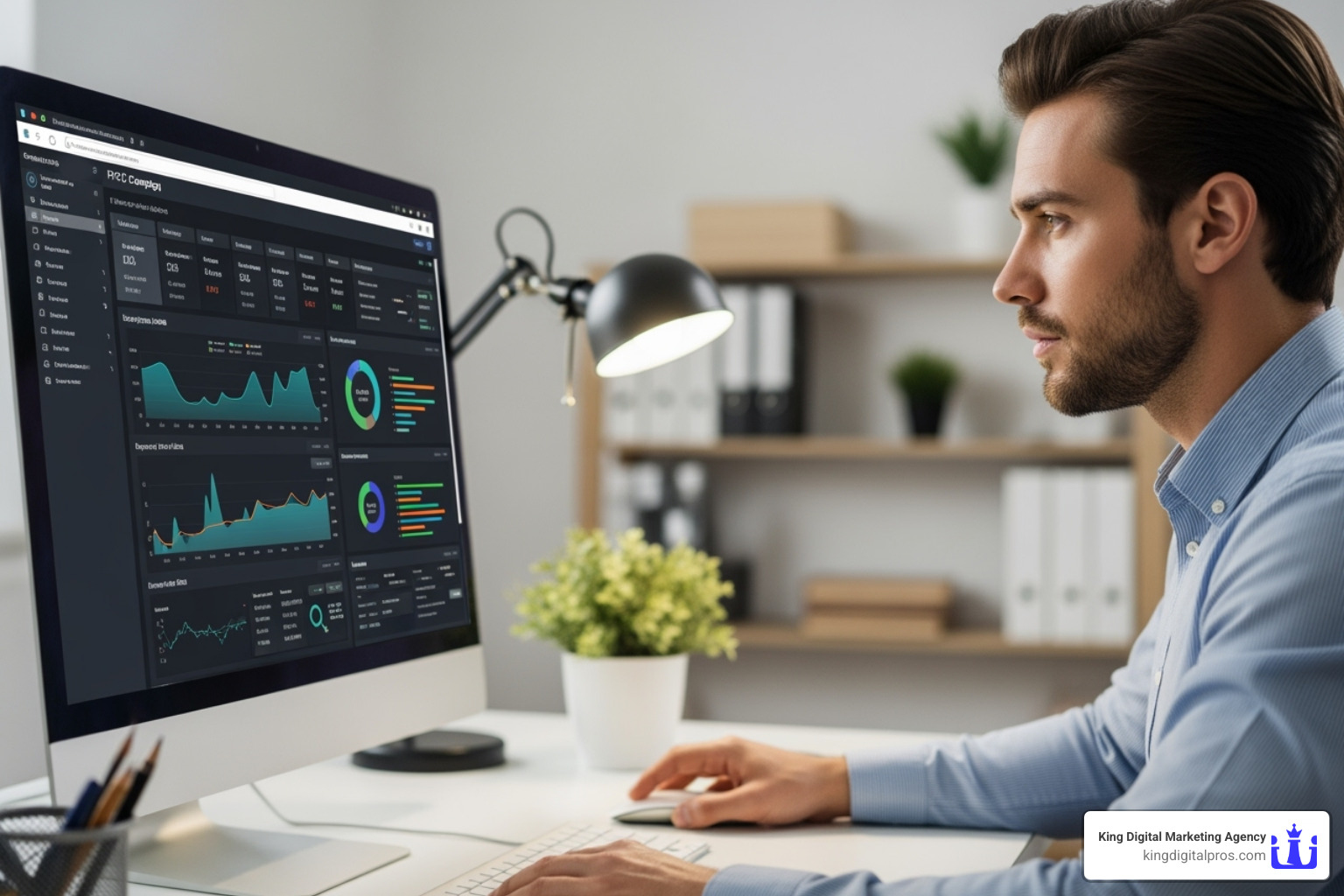 Marketing professional analyzing a PPC campaign dashboard - Albuquerque PPC Agency