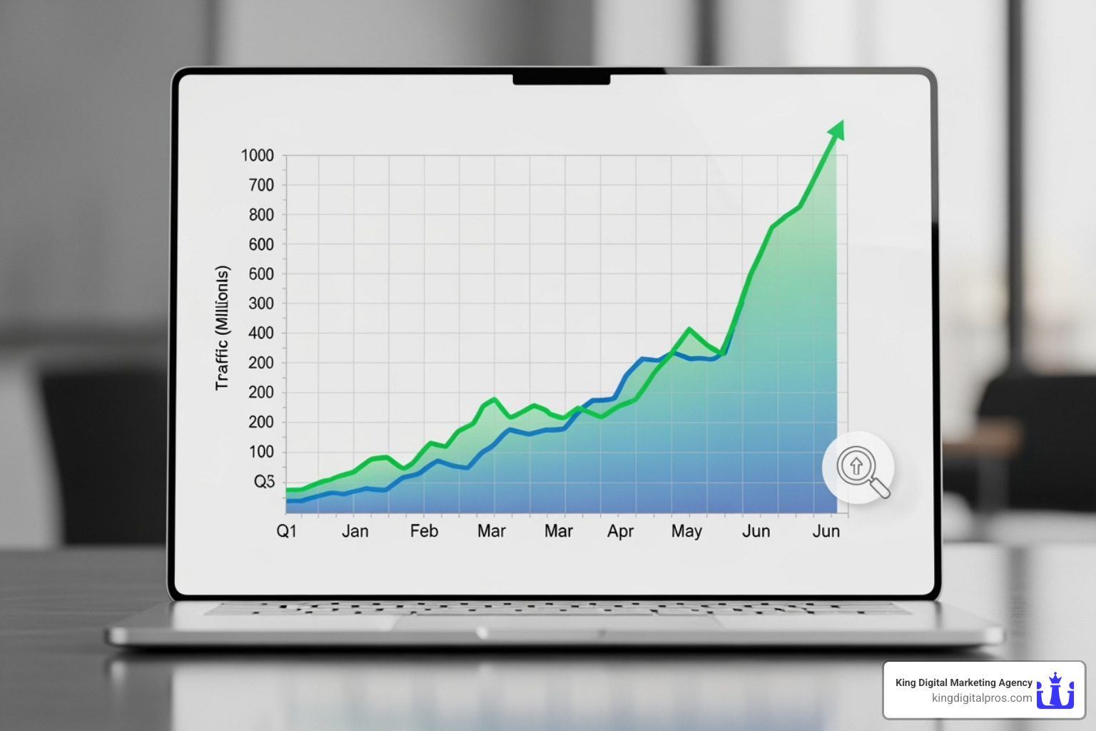 Graph showing website traffic increase - Albuquerque PPC Agency