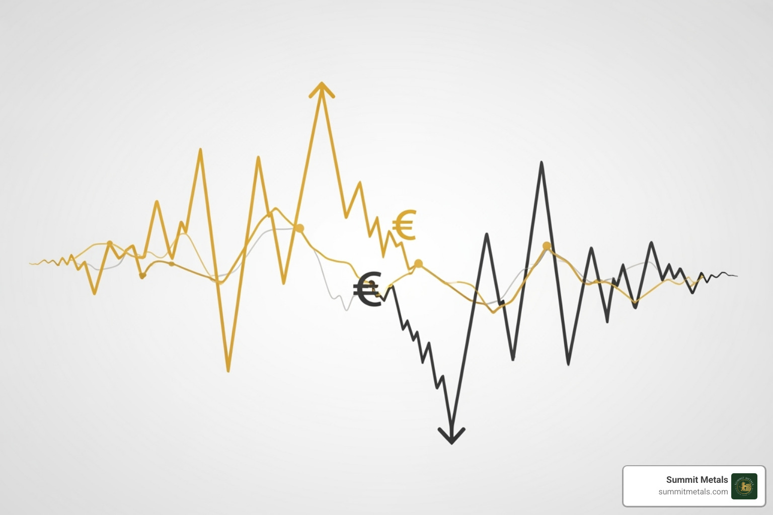 chart showing the inverse relationship between the gold price and the US Dollar Index - what is the current price of gold and silver