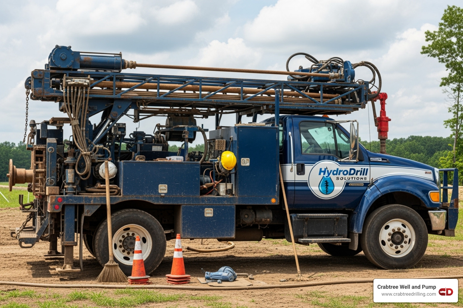 professional well driller's truck - well drilling and service