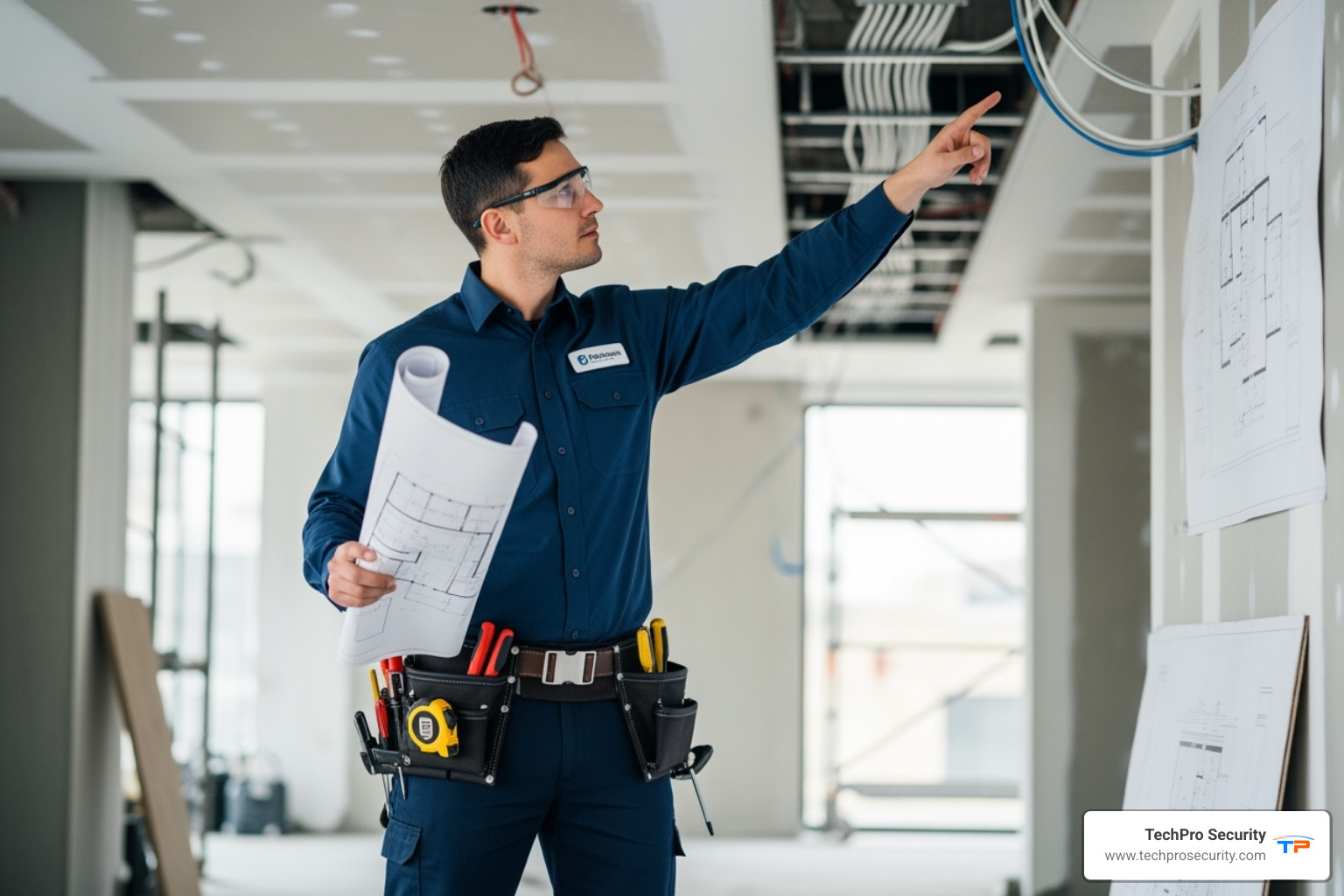 technician planning cable routes - security camera installation labor cost miami fl technician planning cable routes - security camera installation labor cost miami fl