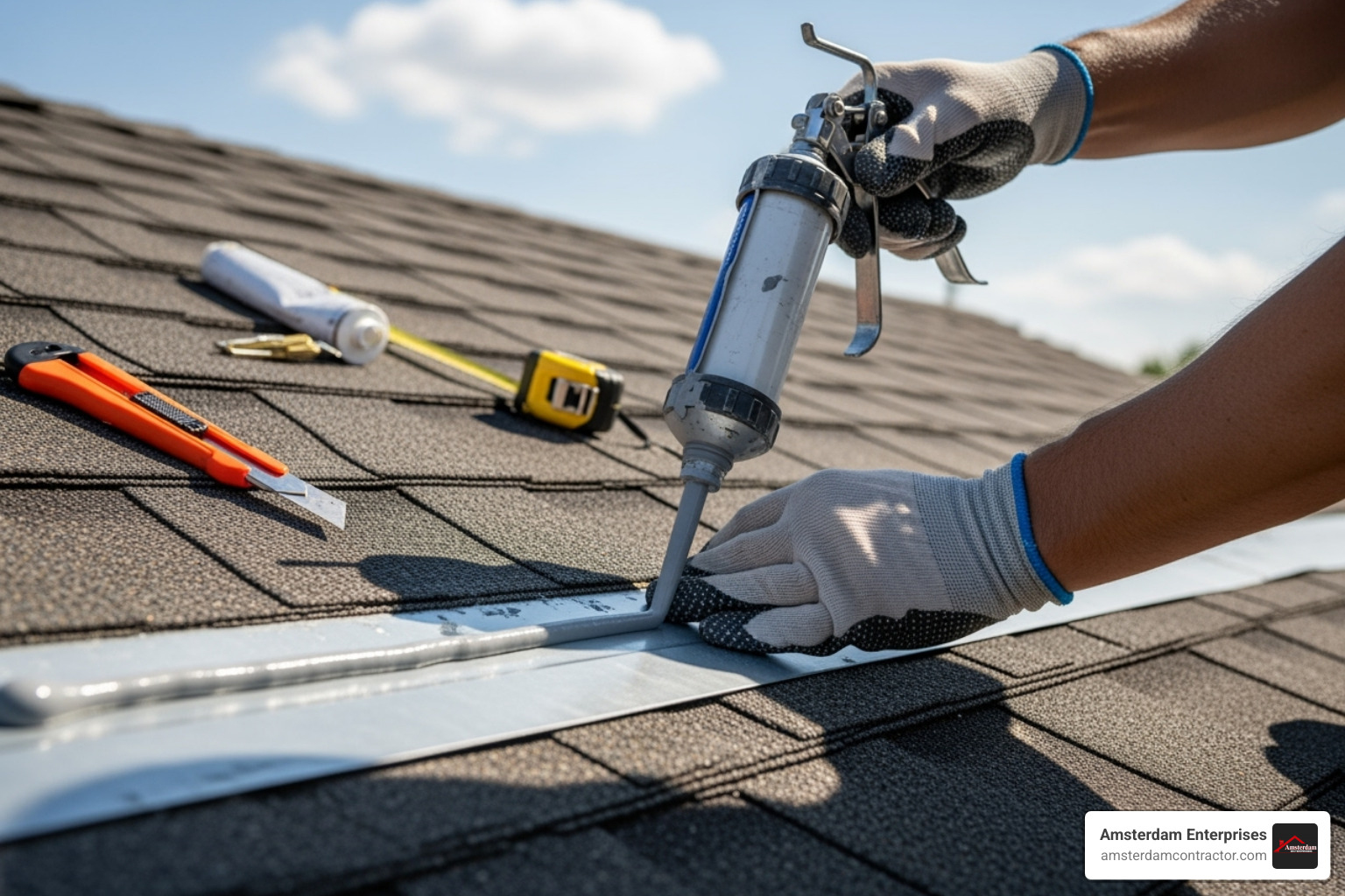 roofer sealing flashing - roof leak repair Arlington roofer sealing flashing - roof leak repair Arlington