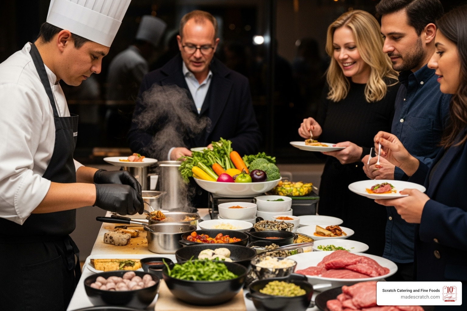 interactive food station at a modern event - private event catering