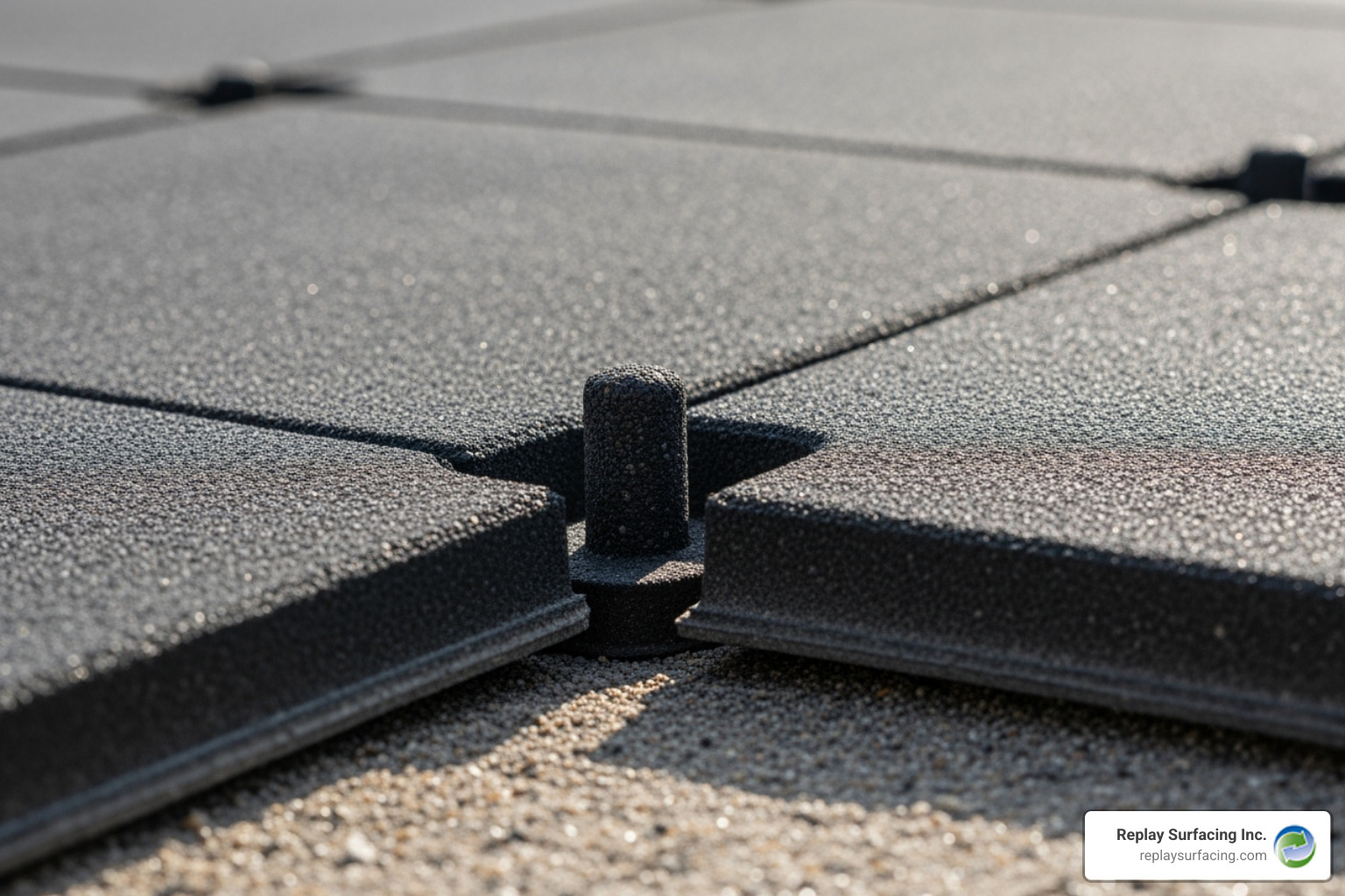 simple interlocking mechanism of Replay Surfacing Inc.'s rubber tiles - recycled rubber garden tiles simple interlocking mechanism of Replay Surfacing Inc.'s rubber tiles - recycled rubber garden tiles