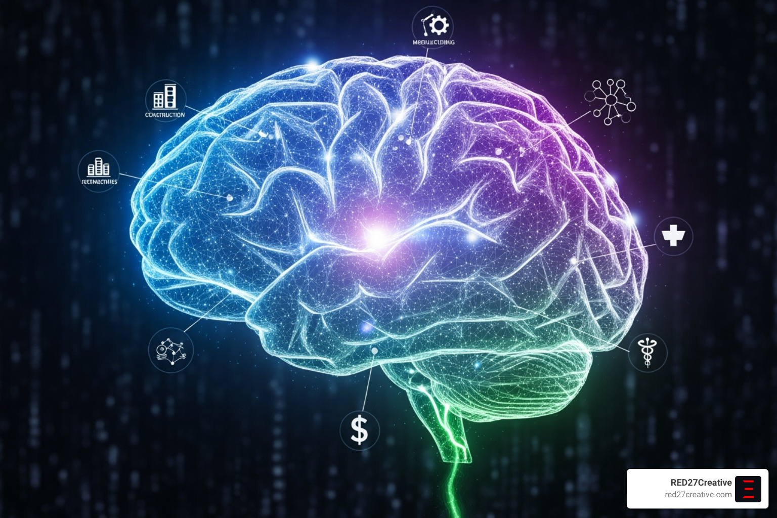brain-like neural network representing artificial intelligence and its impact on various industries - tech consultant companies brain-like neural network representing artificial intelligence and its impact on various industries - tech consultant companies