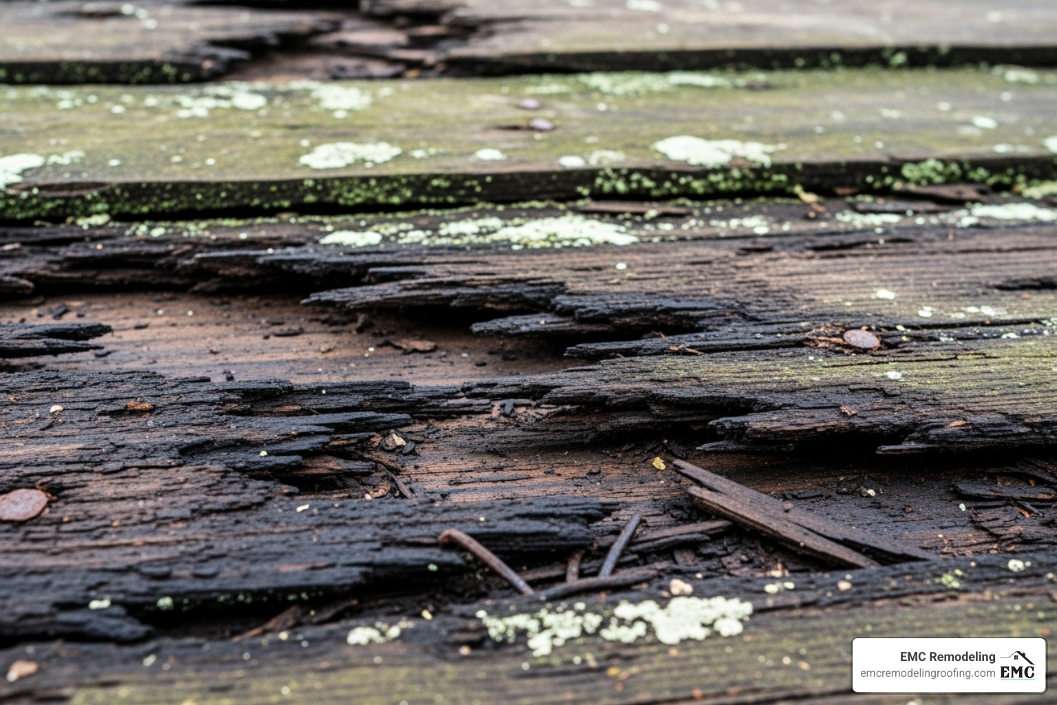 rotted roof deck - roof leak detection