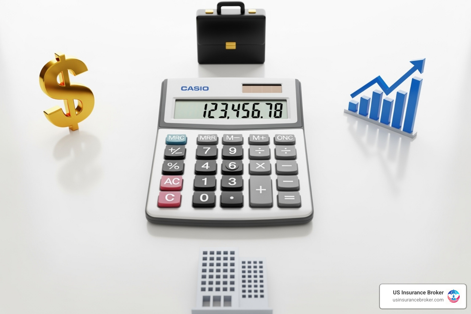 a calculator with business-related icons around it - llc insurance rates a calculator with business-related icons around it - llc insurance rates