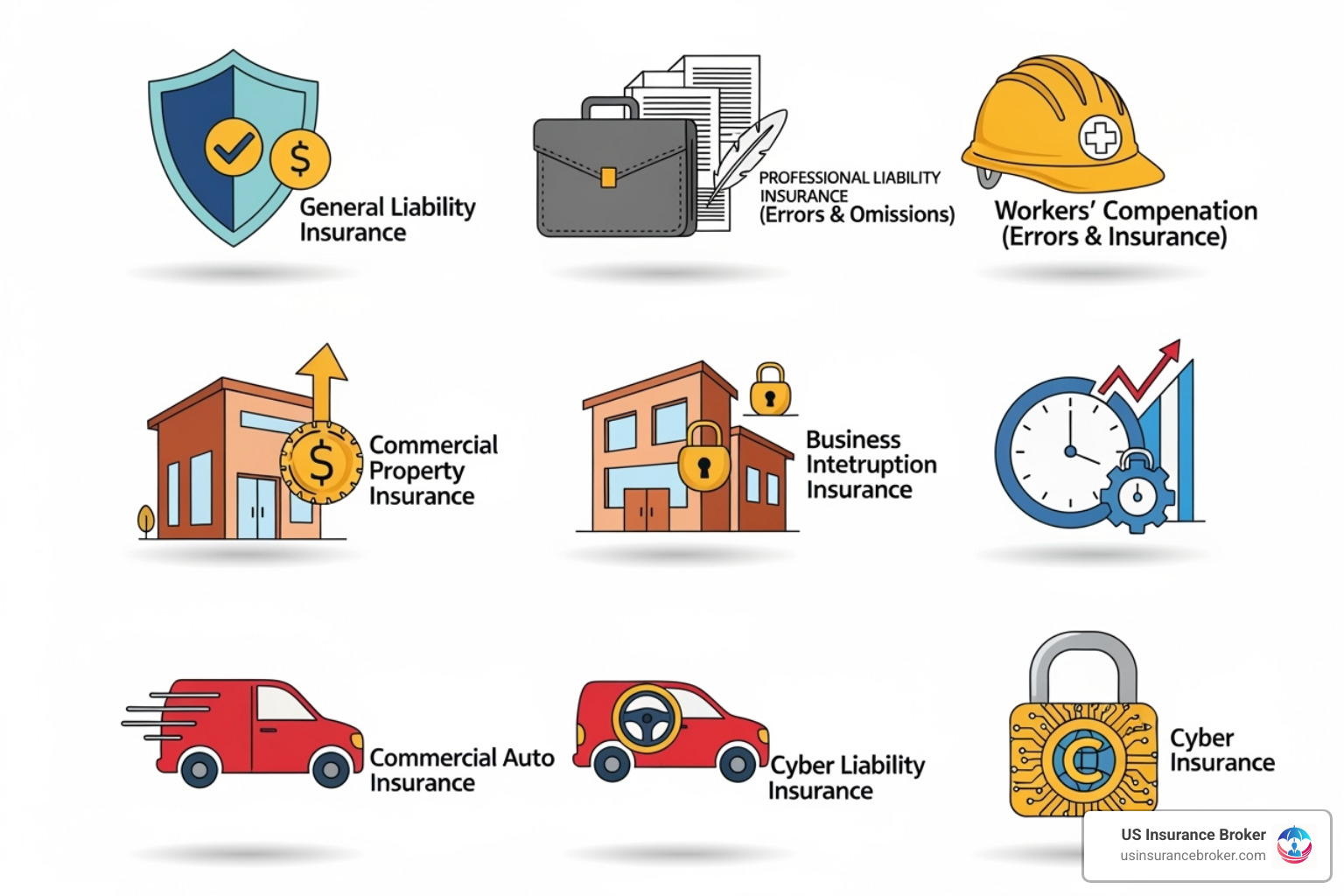 icons representing different types of business insurance policies - llc insurance rates icons representing different types of business insurance policies - llc insurance rates