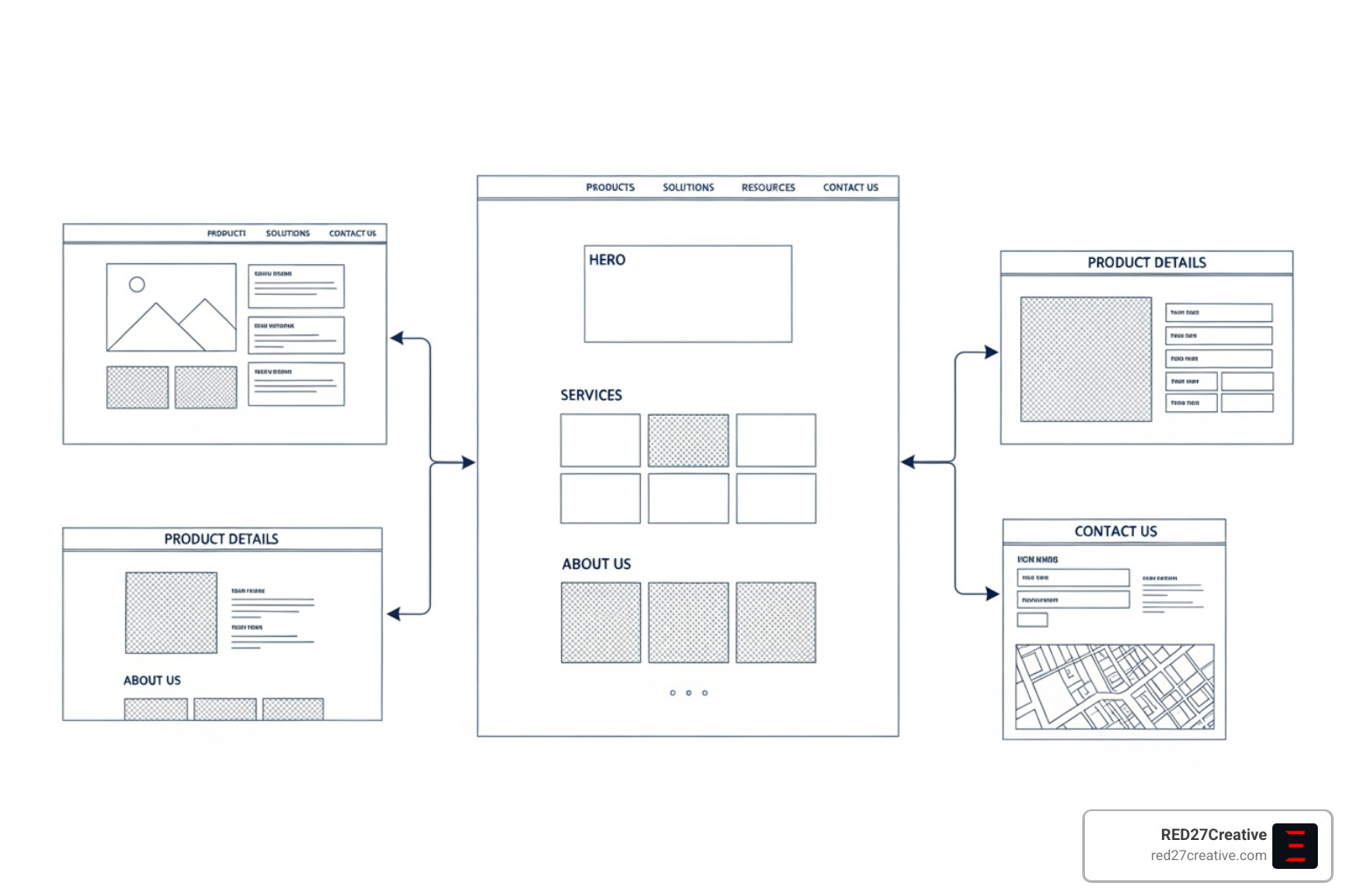 Website blueprint or wireframe for B2B website layout - WordPress B2B website Website blueprint or wireframe for B2B website layout - WordPress B2B website