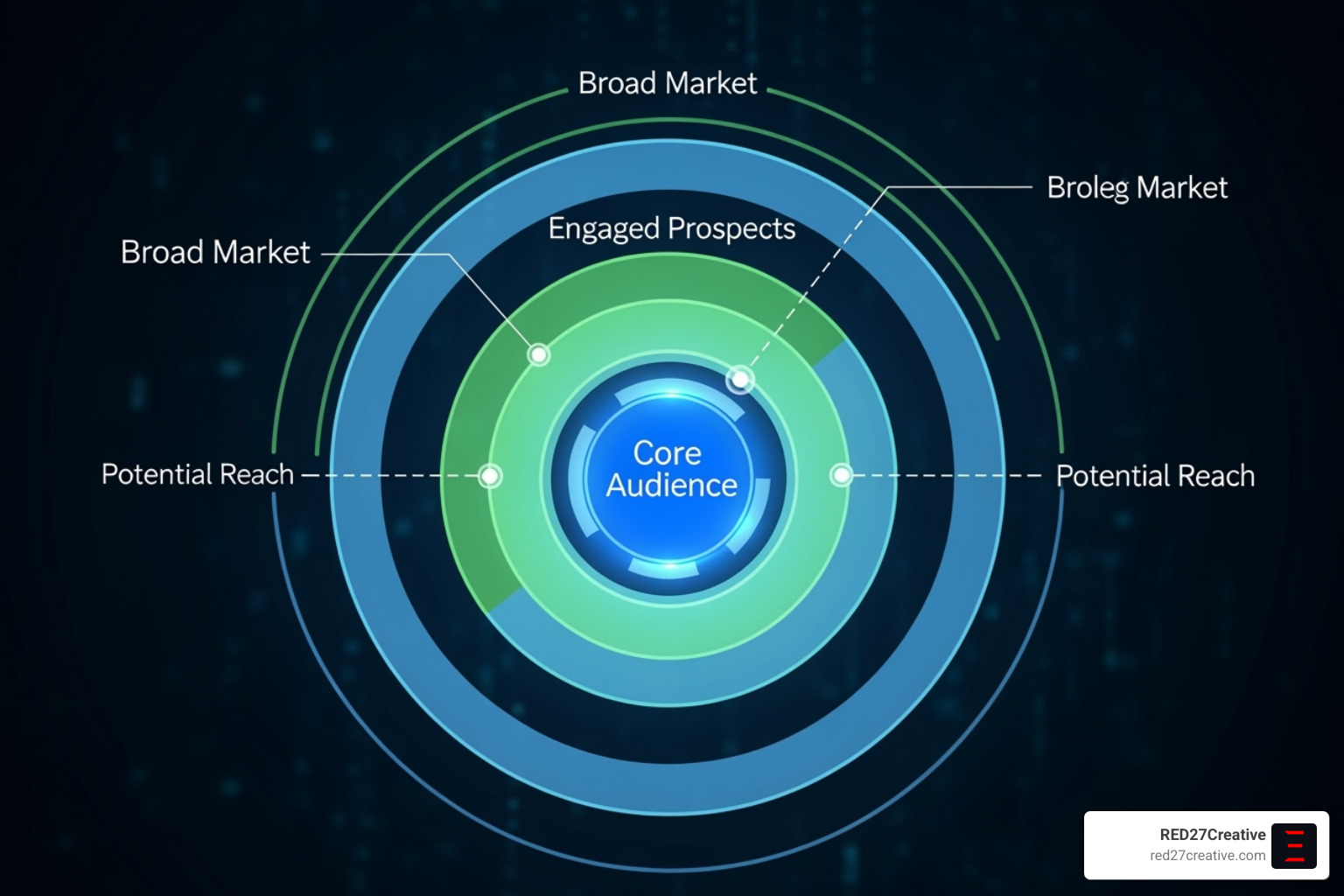 Image illustrating audience layering, showing a base audience with remarketing, similar audiences, and customer match segments layered on top. - PPC ROI optimization Image illustrating audience layering, showing a base audience with remarketing, similar audiences, and customer match segments layered on top. - PPC ROI optimization