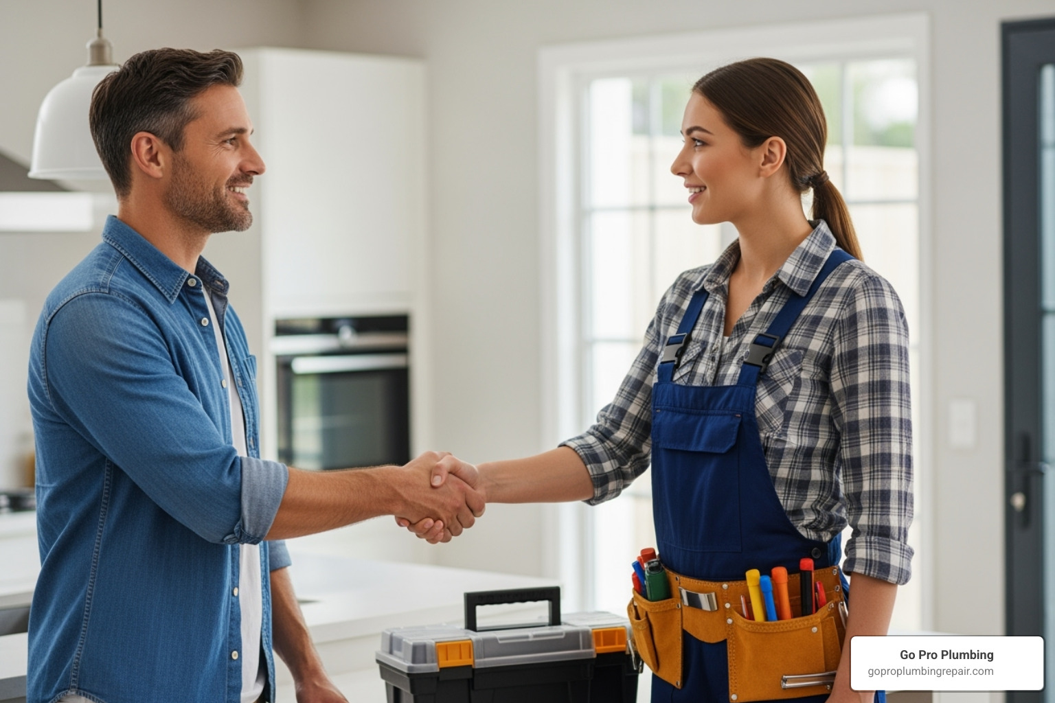 a homeowner shaking hands with a plumber - plumber Northern California a homeowner shaking hands with a plumber - plumber Northern California