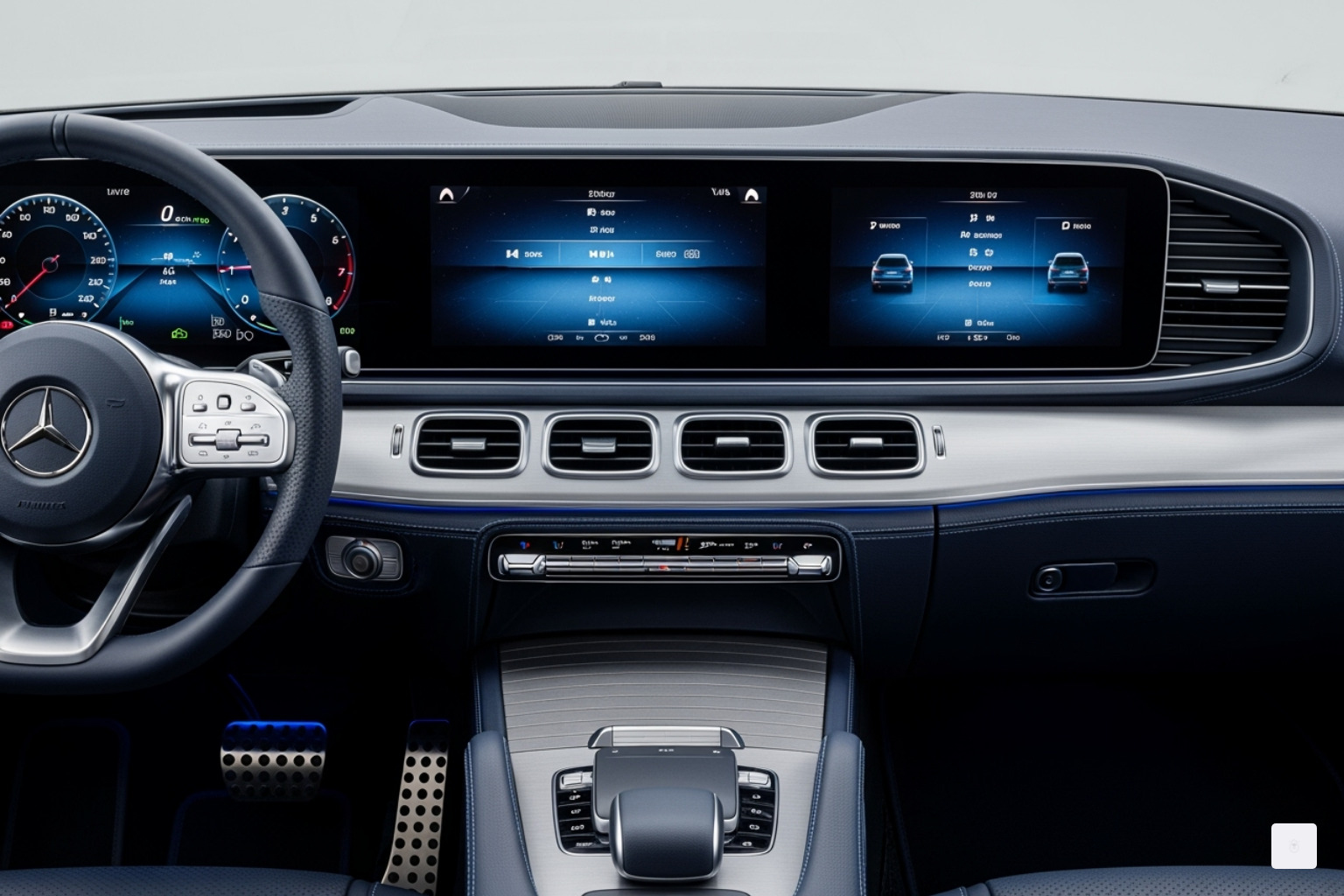 MBUX Hyperscreen in a Mercedes-Benz GLE interior - GLC, G Class, gle, gl4, glb, gls MBUX Hyperscreen in a Mercedes-Benz GLE interior - GLC, G Class, gle, gl4, glb, gls