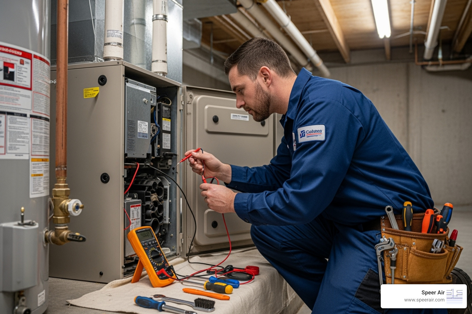 technician performing routine maintenance on indoor furnace unit - hvac system installation northern nj technician performing routine maintenance on indoor furnace unit - hvac system installation northern nj