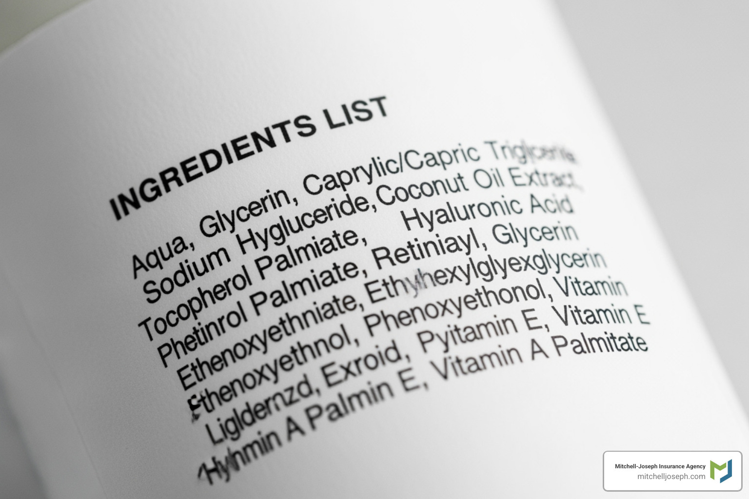 cosmetic product ingredients list - cosmetic product liability insurance