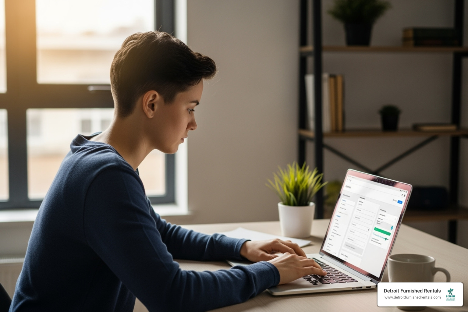 a person filling out an online rental application form on a laptop - apartment rentals