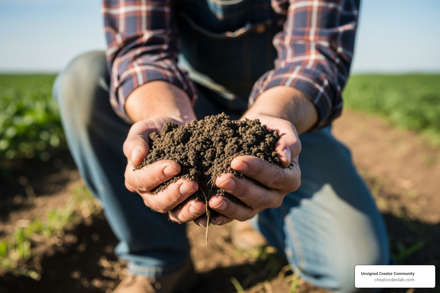 healthy soil being examined by a farmer - AI tools for agriculture healthy soil being examined by a farmer - AI tools for agriculture