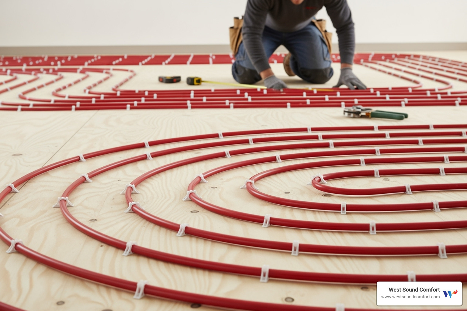 radiant heating system being installed - licensed radiant floor heating contractor in poulsbo, wa radiant heating system being installed - licensed radiant floor heating contractor in poulsbo, wa